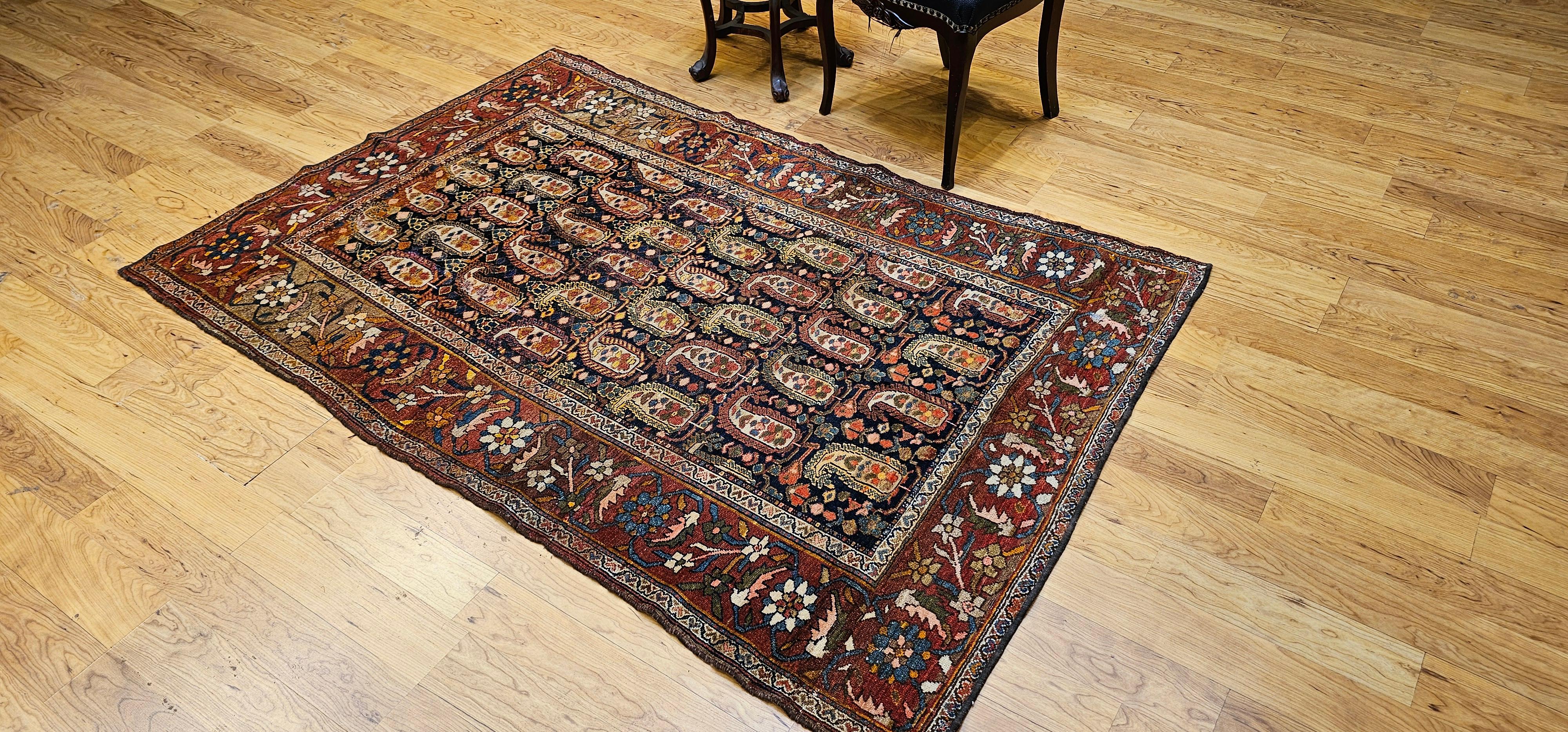 19th Century Kurdish Area Rug in All Over Paisley Pattern For Sale 5