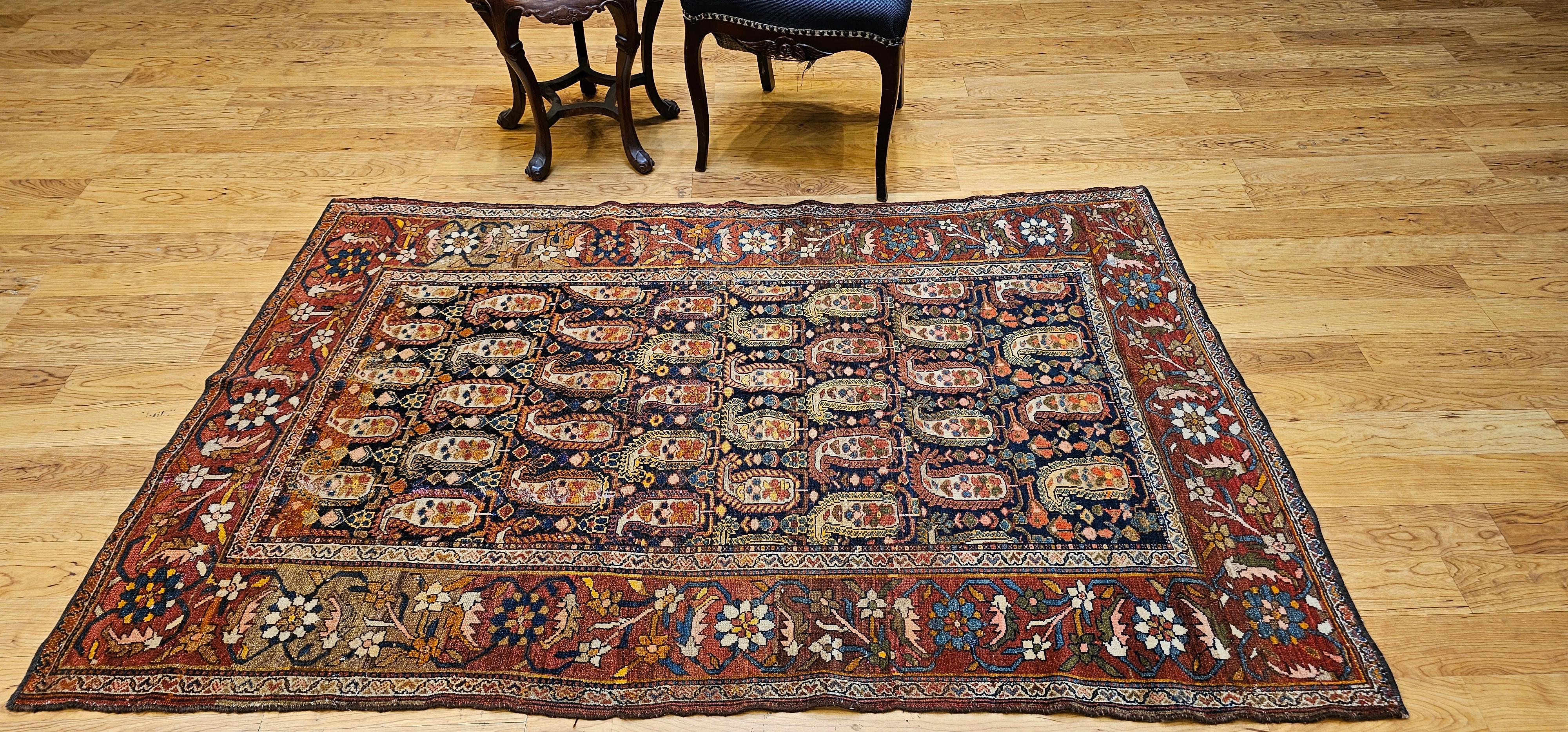 19th Century Kurdish Area Rug in All Over Paisley Pattern For Sale 6