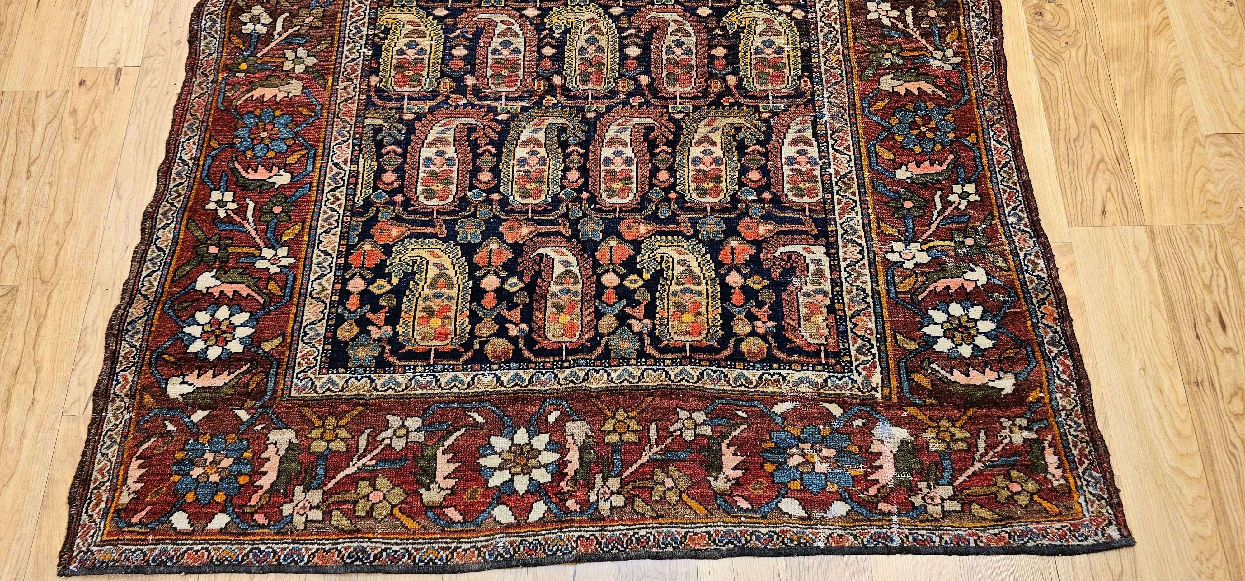 Persian 19th Century Kurdish Area Rug in All Over Paisley Pattern For Sale