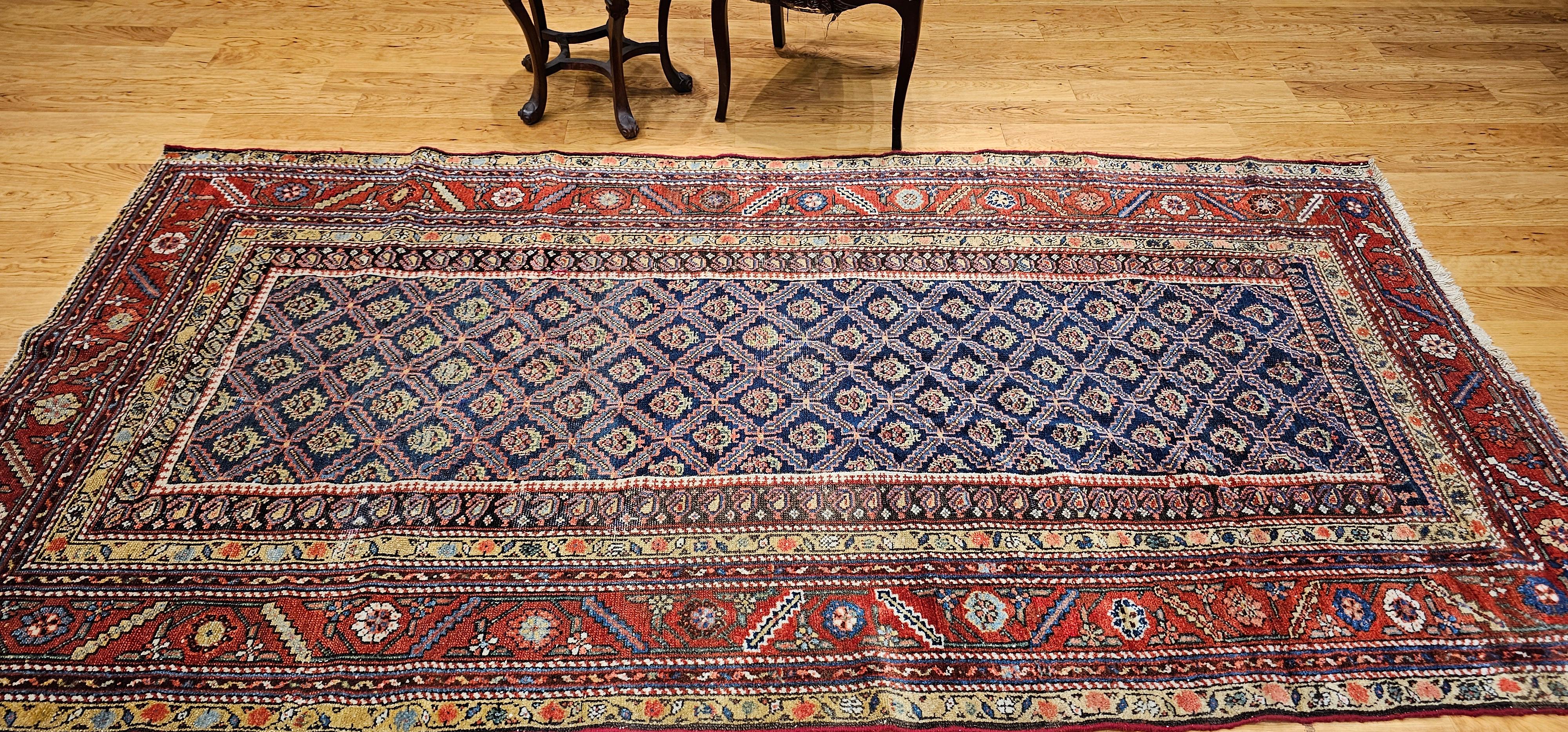 Tapis kurde du 19e siècle (a) Gallery à motif de marguerite en vente 7