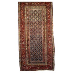 Antique 19th Century Kurdish Gallery Rug in Allover Paisley Pattern