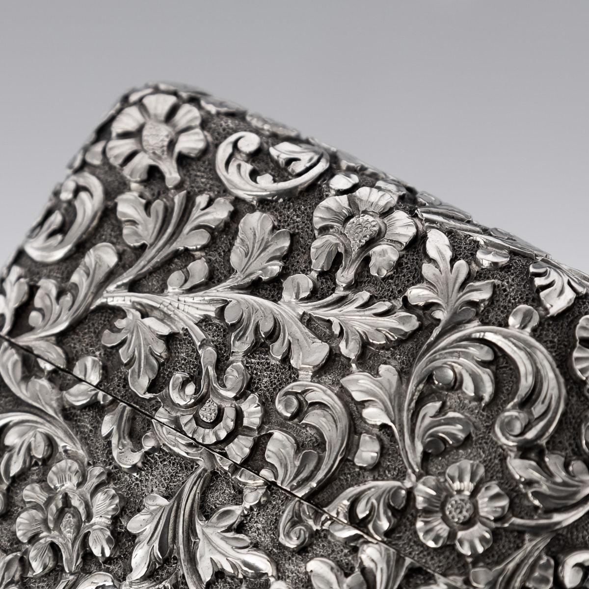 Kutch Zigarrenetui aus massivem Silber des 19. Jahrhunderts, um 1890 im Angebot 2