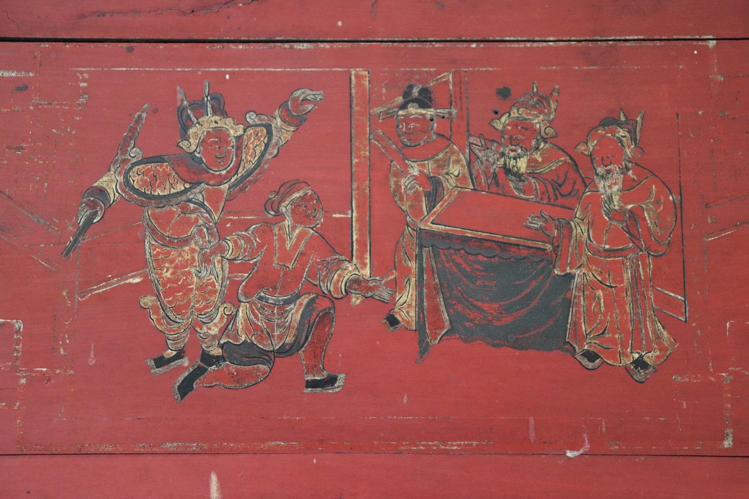 19th Century Lacquered and Carved Wood Wall Panel China Dynasty Quing For Sale 3