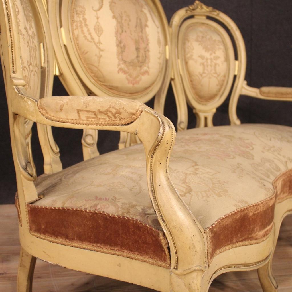 19th Century Lacquered and Giltwood French Louis Philippe Sofa, 1850 6