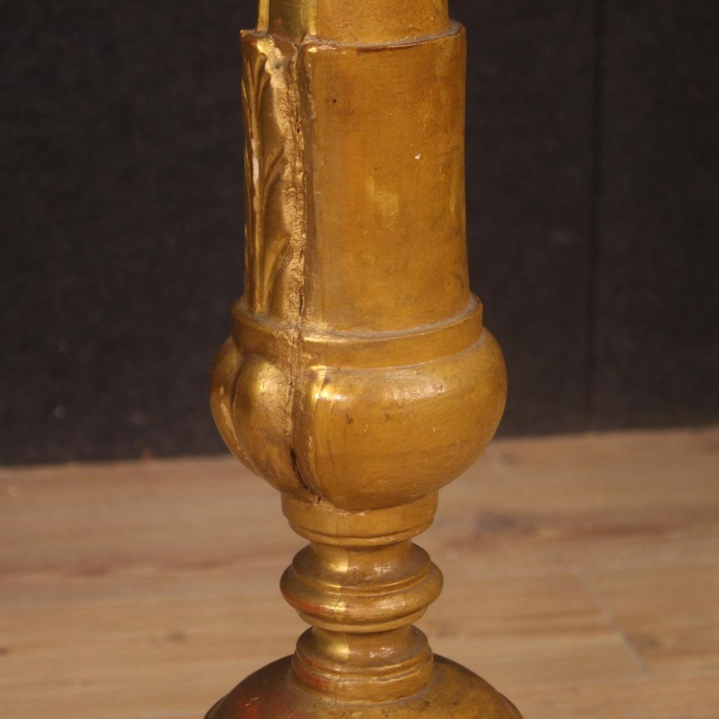 19th Century Lacquered and Giltwood Italian Torch Holder, 1870 For Sale 2
