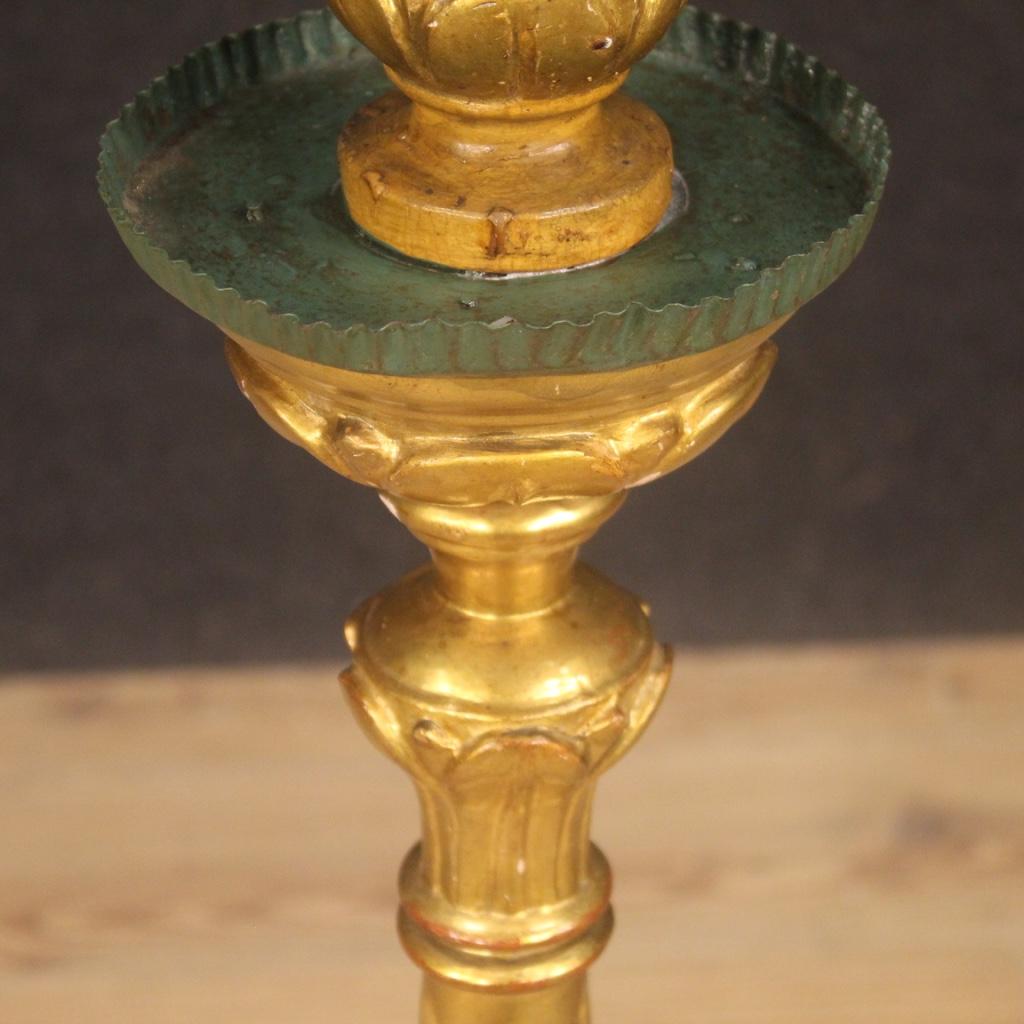 19th Century Lacquered and Giltwood Italian Torch Holder, 1870 For Sale 5