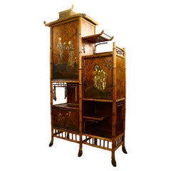 Cabinet en bambou laqué du 19ème siècle