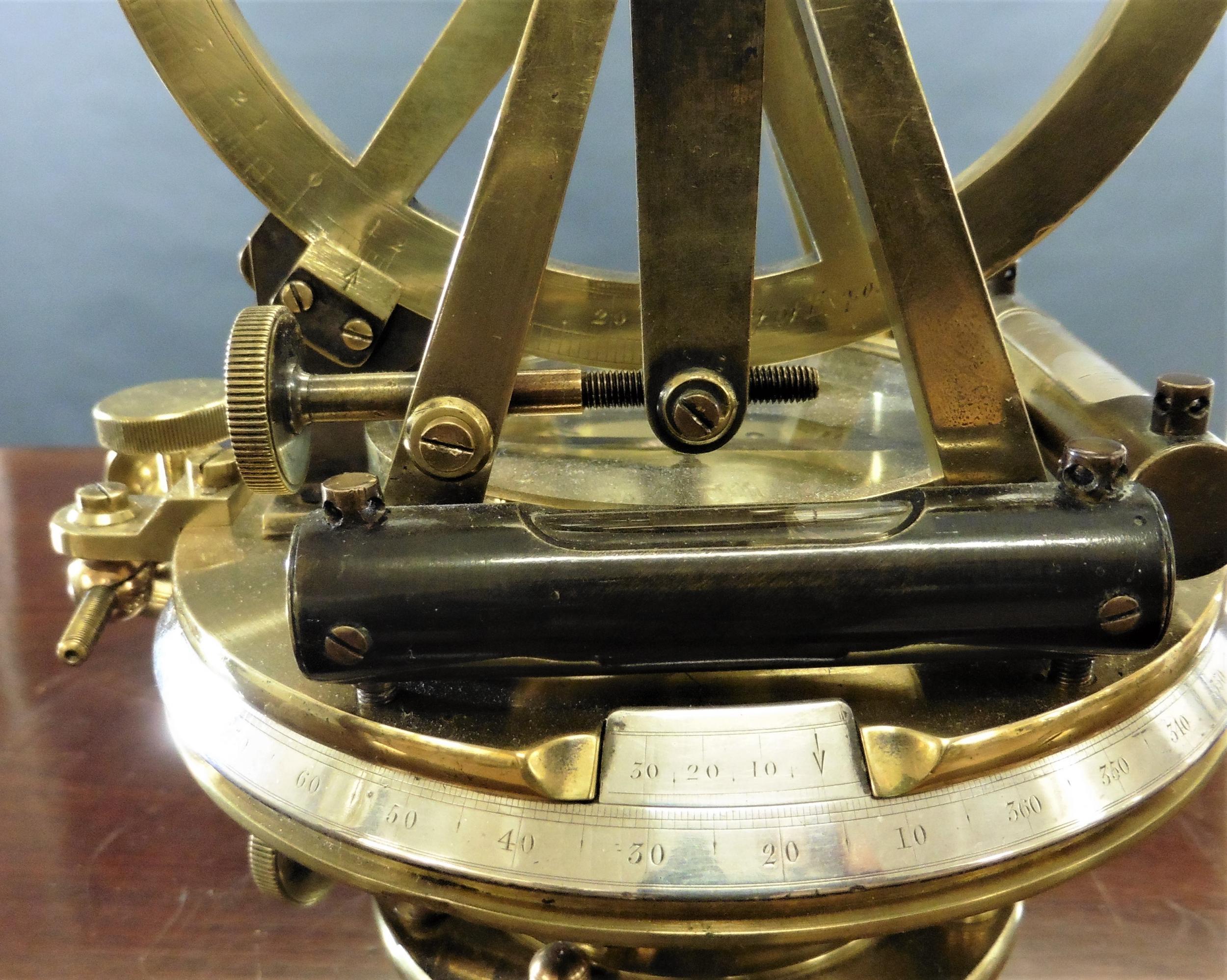 19th Century Lacquered Brass Theodolite by S.P.Cohen, Glasgow In Good Condition In Norwich, GB