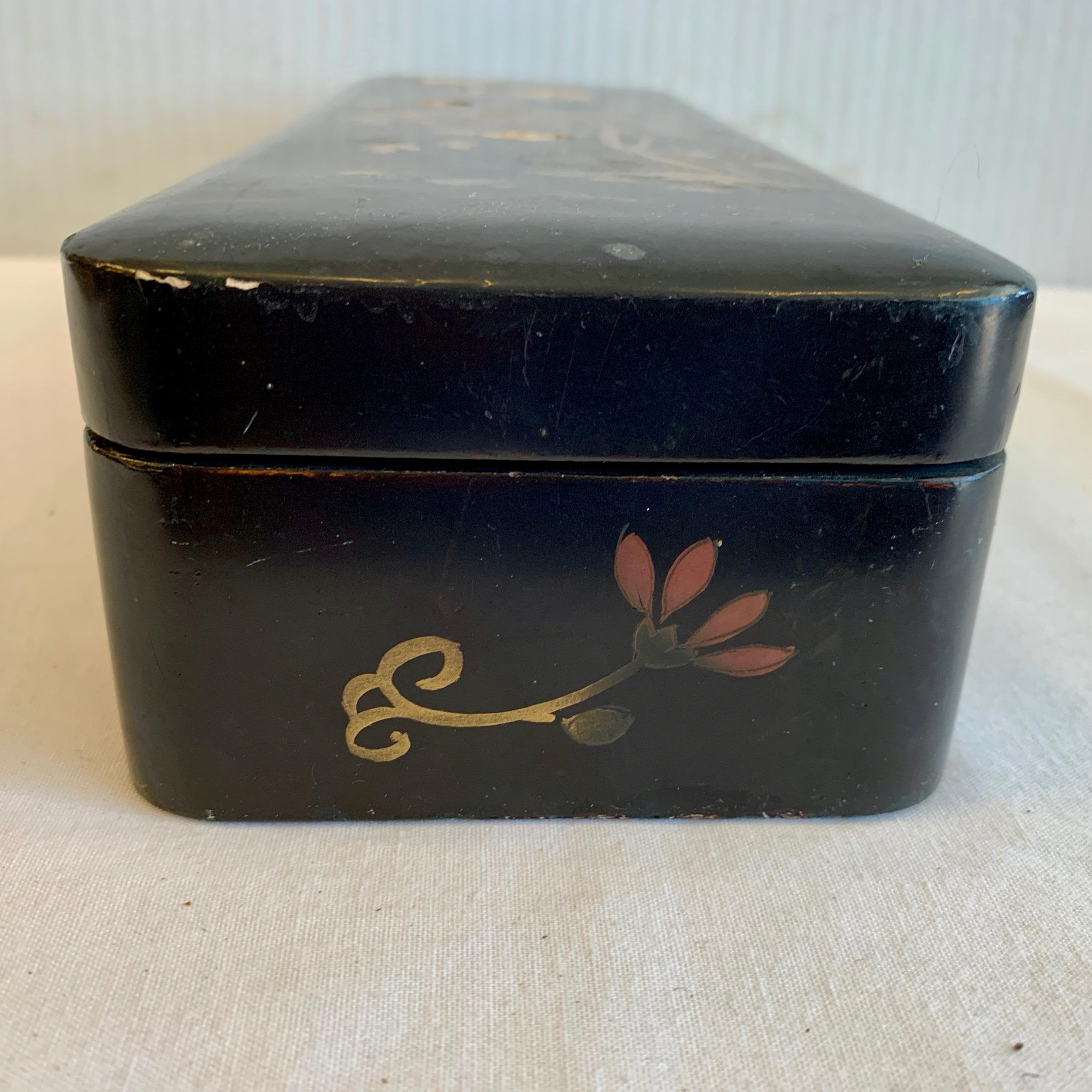 19TH Century Lacquered Glove Box For Sale 2