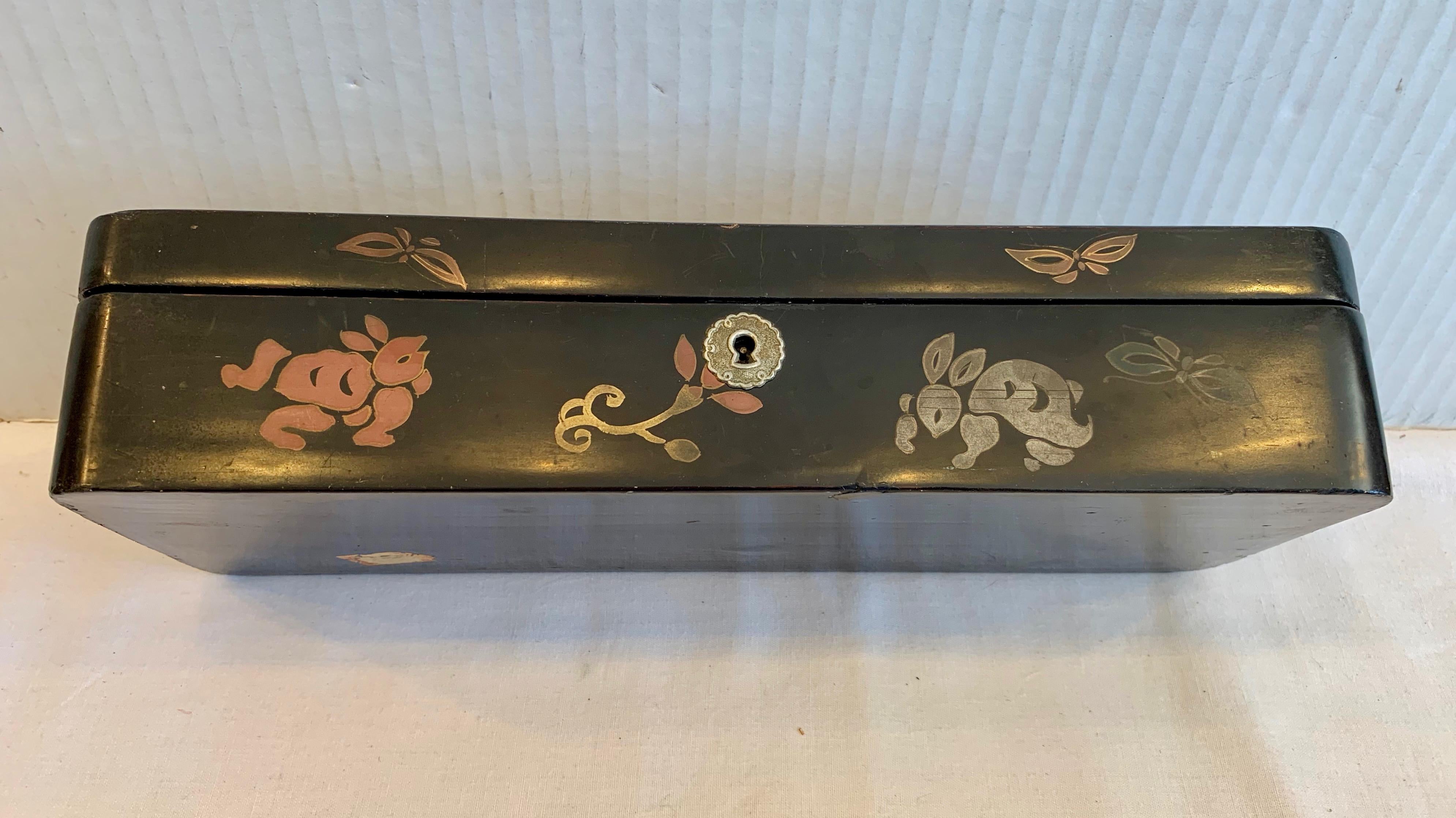 19TH Century Lacquered Glove Box For Sale 3