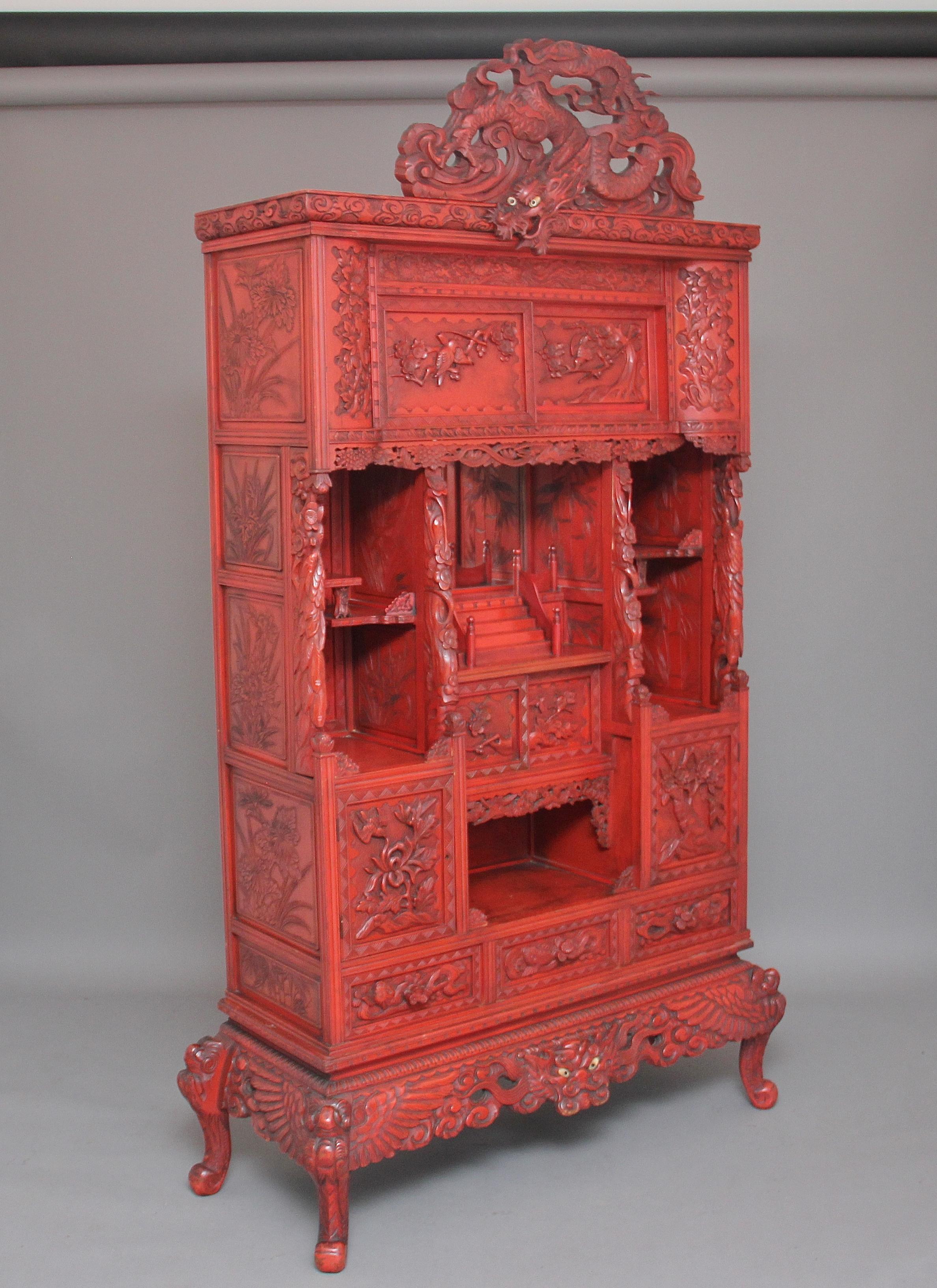 Late 19th Century 19th Century Lacquered Shodona Cabinet