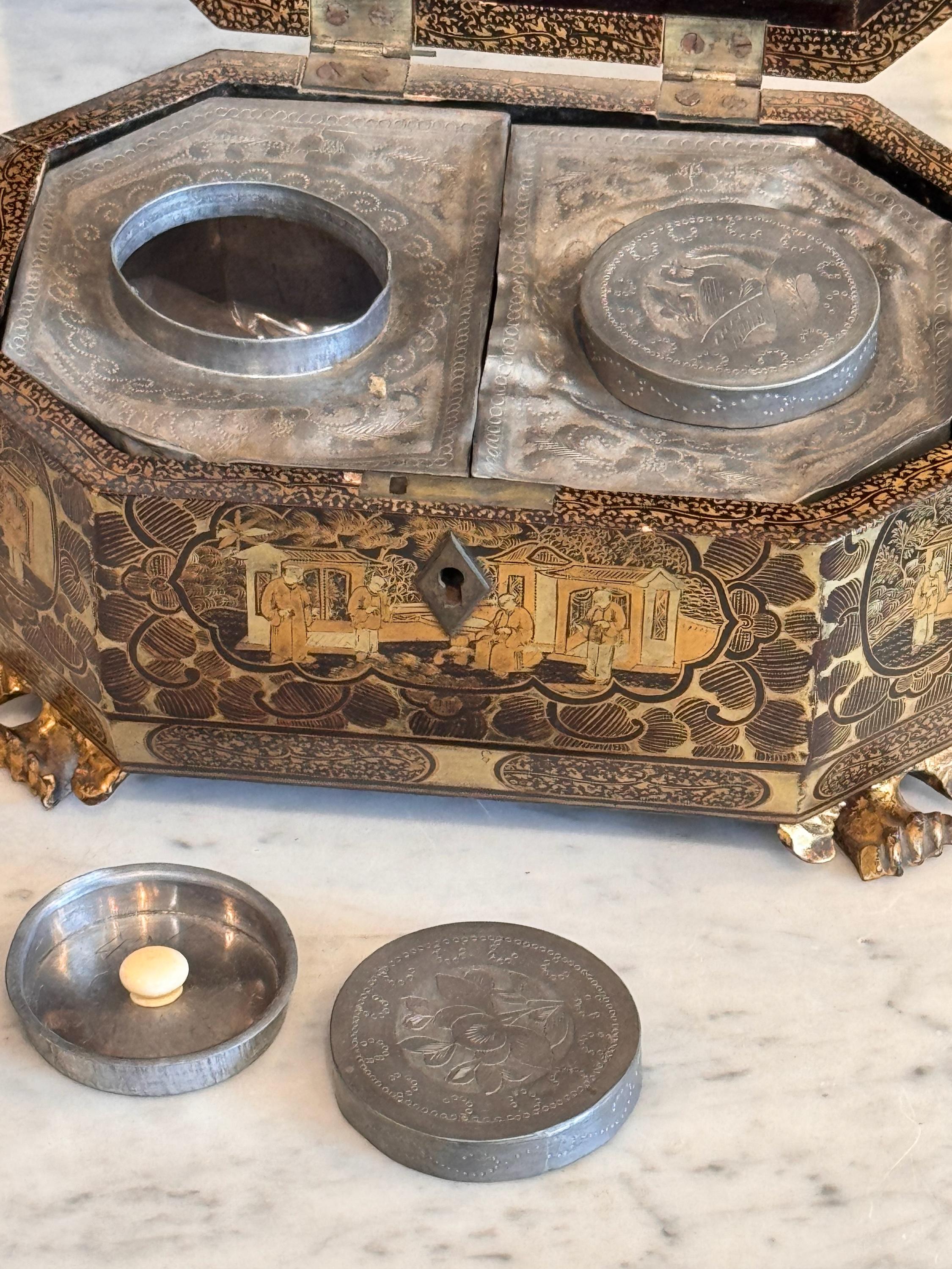 19th Century Lacquered Tea Caddy 2