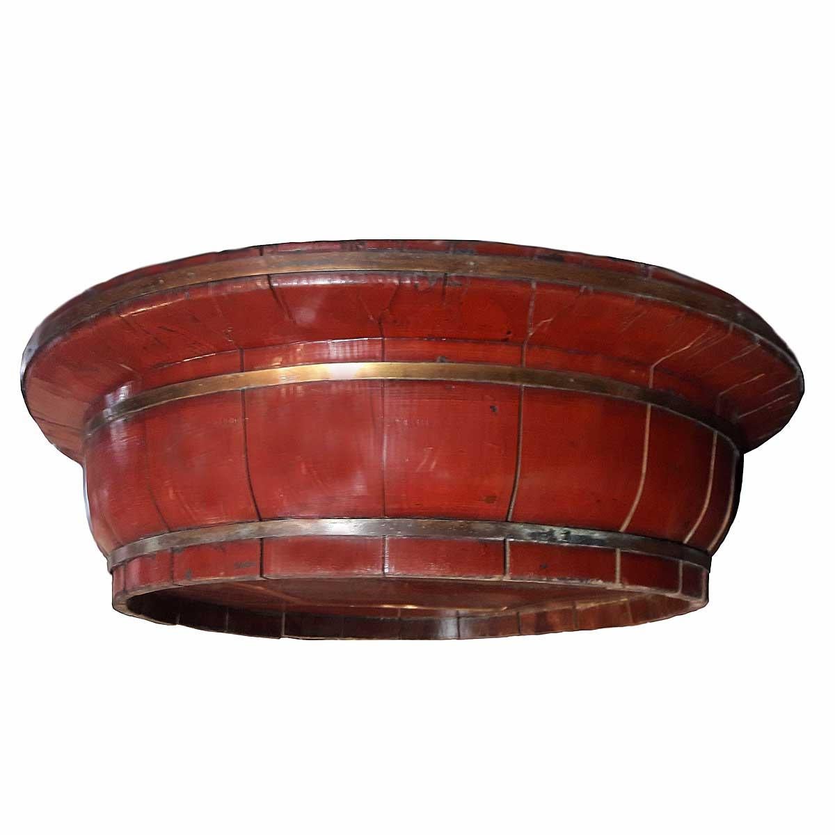 Forged 19th Century Lacquered Wood Basin or Bowl For Sale