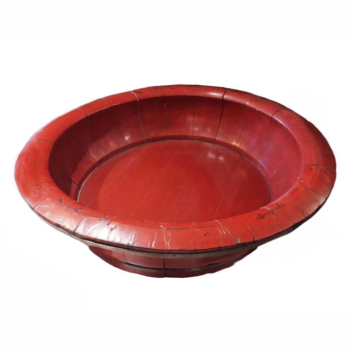 19th Century Lacquered Wood Basin or Bowl In Good Condition For Sale In New York, NY