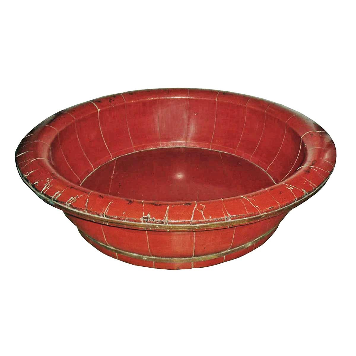 19th Century Lacquered Wood Basin or Bowl For Sale