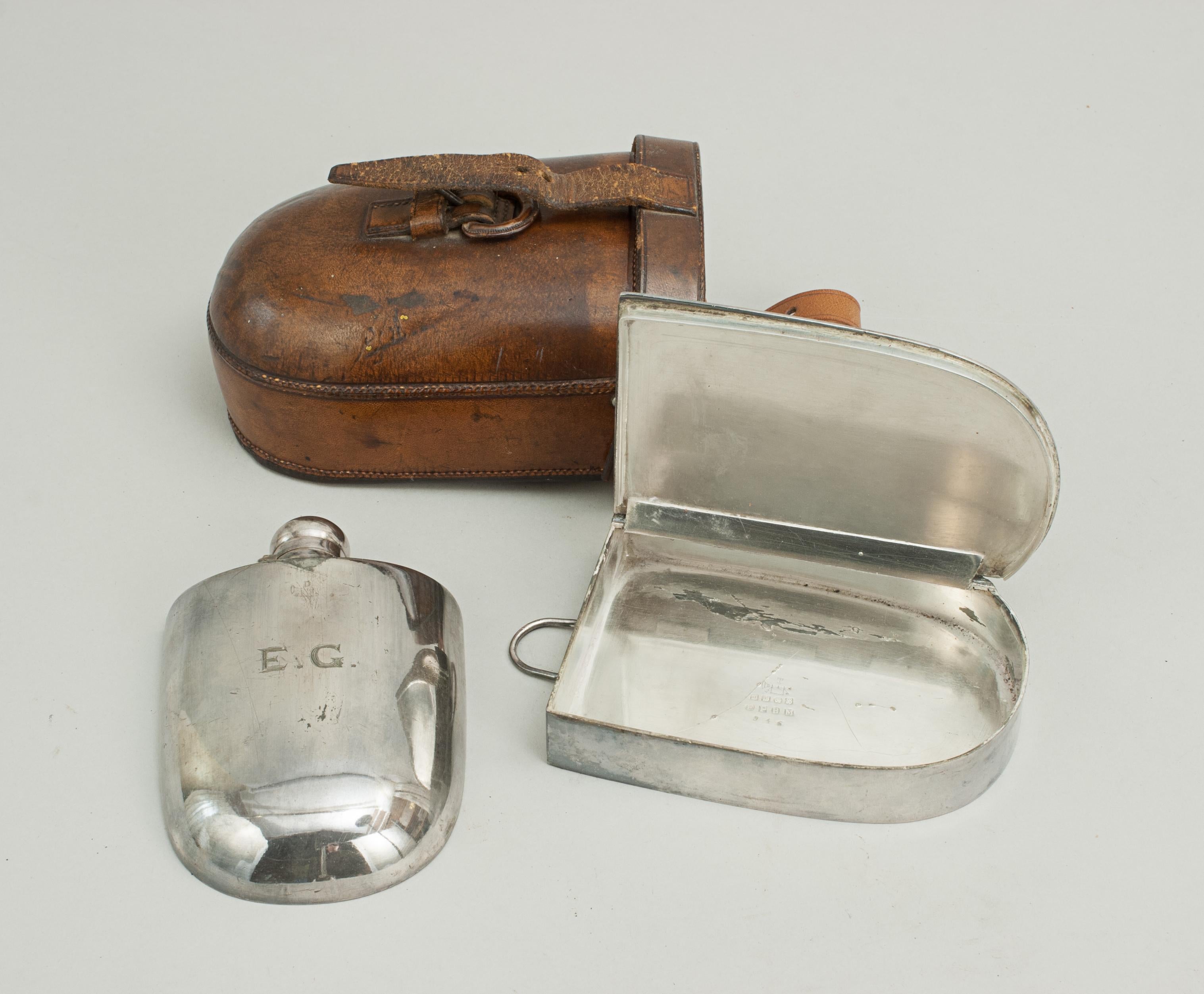 Late 19th Century 19th Century Ladies Side Saddle Flask and Sandwich Case