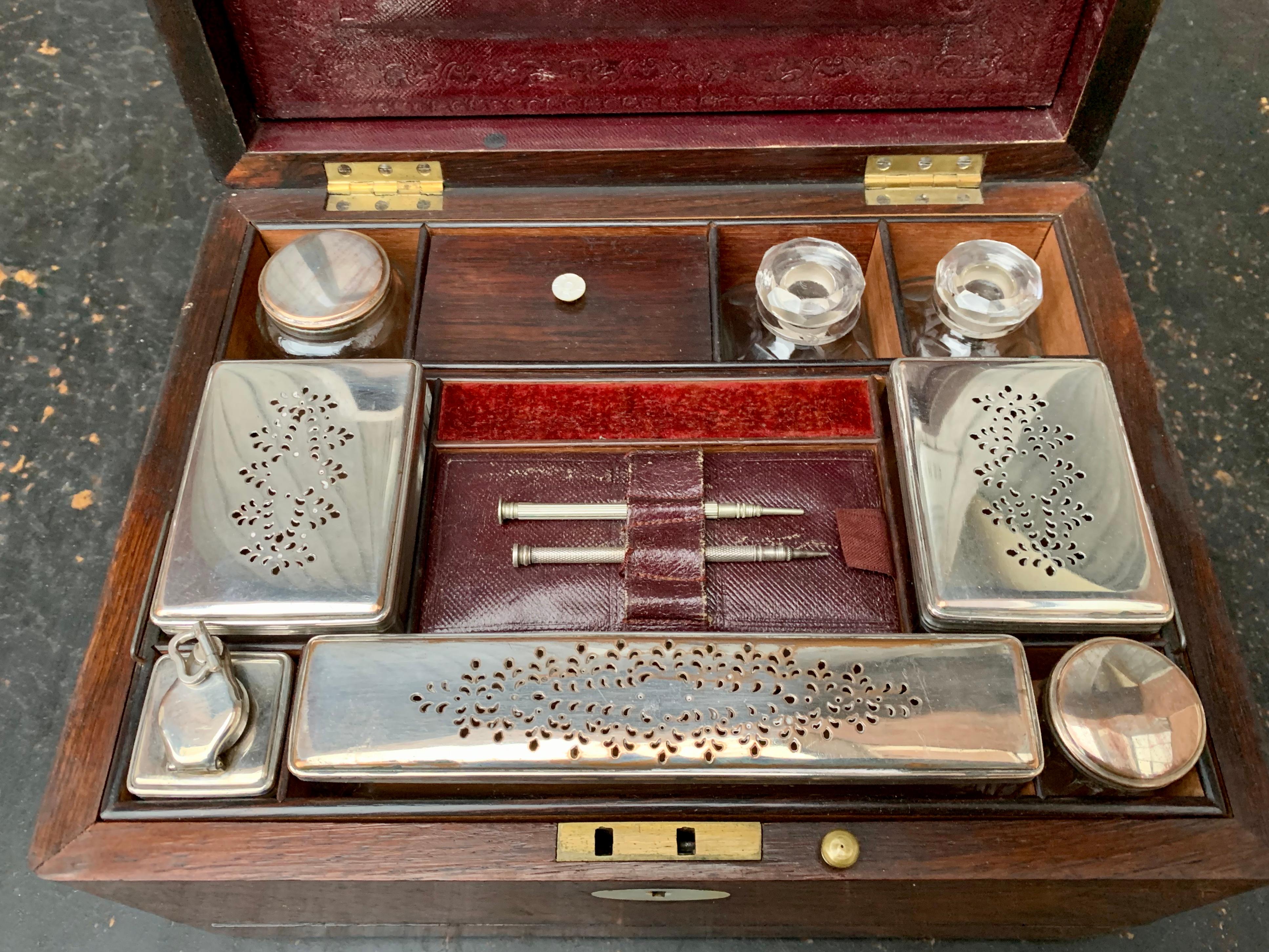 19th Century Ladies Wooden Vanity Box 4