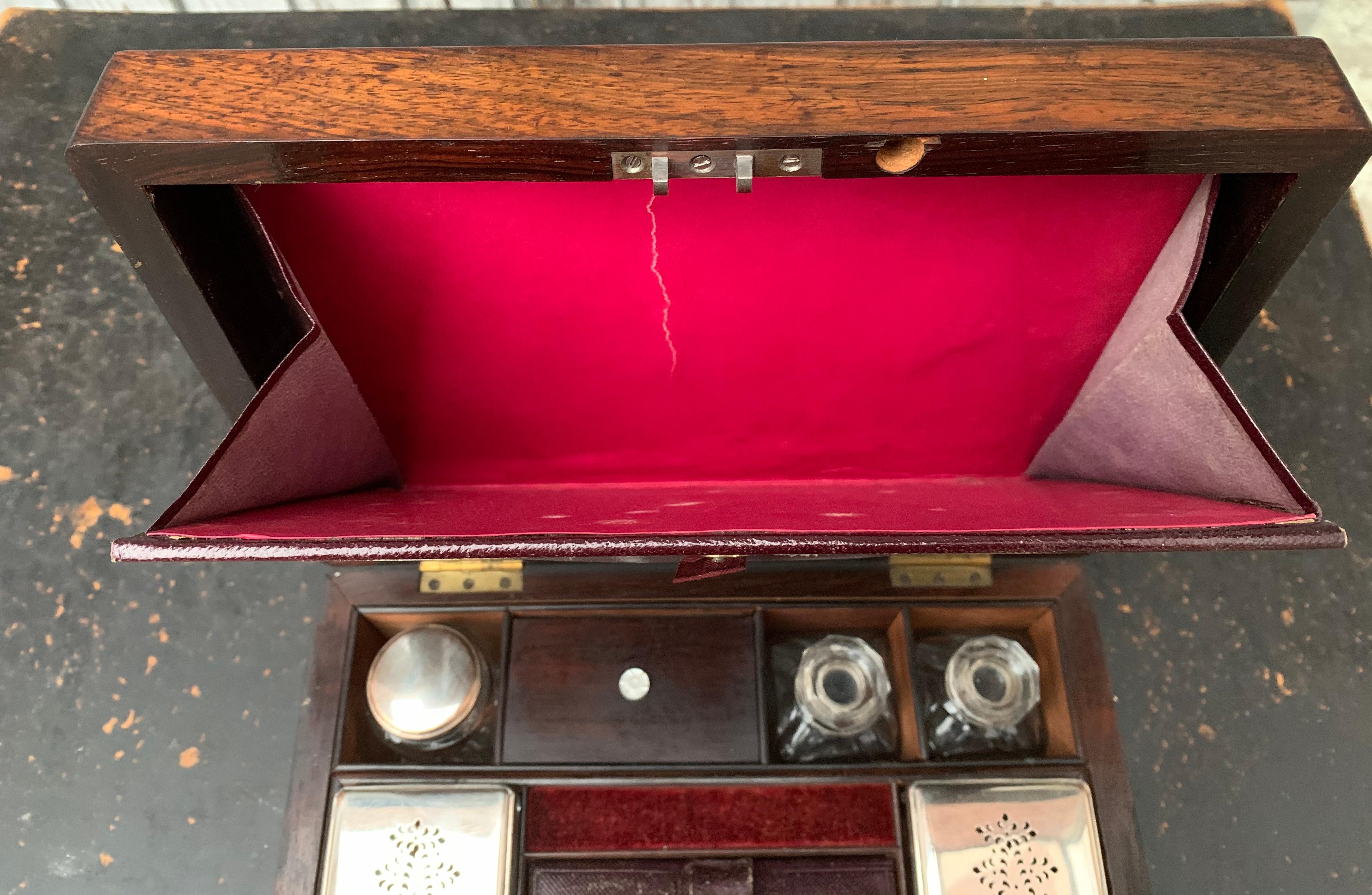 19th Century Ladies Wooden Vanity Box 5