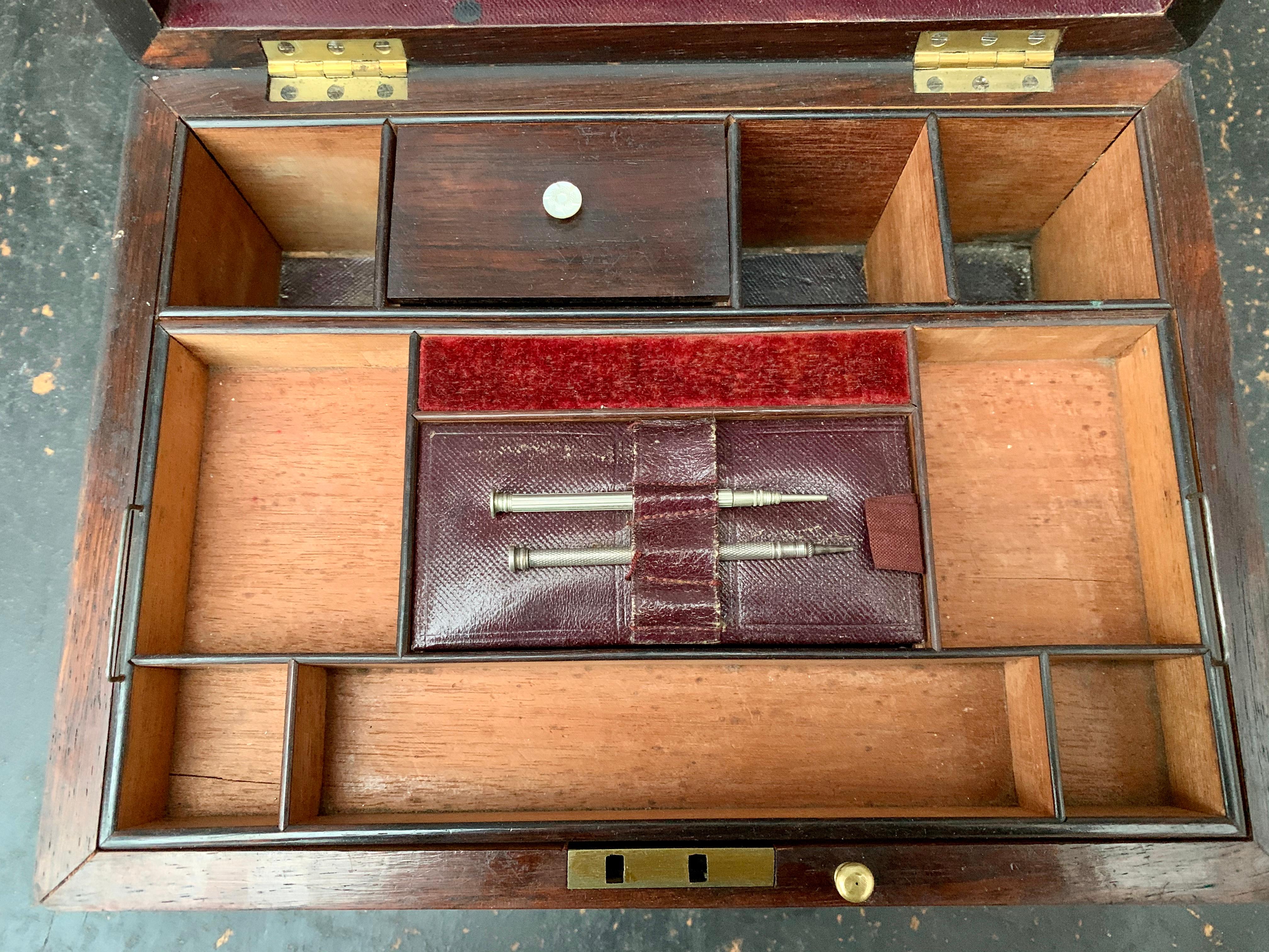 19th Century Ladies Wooden Vanity Box 6