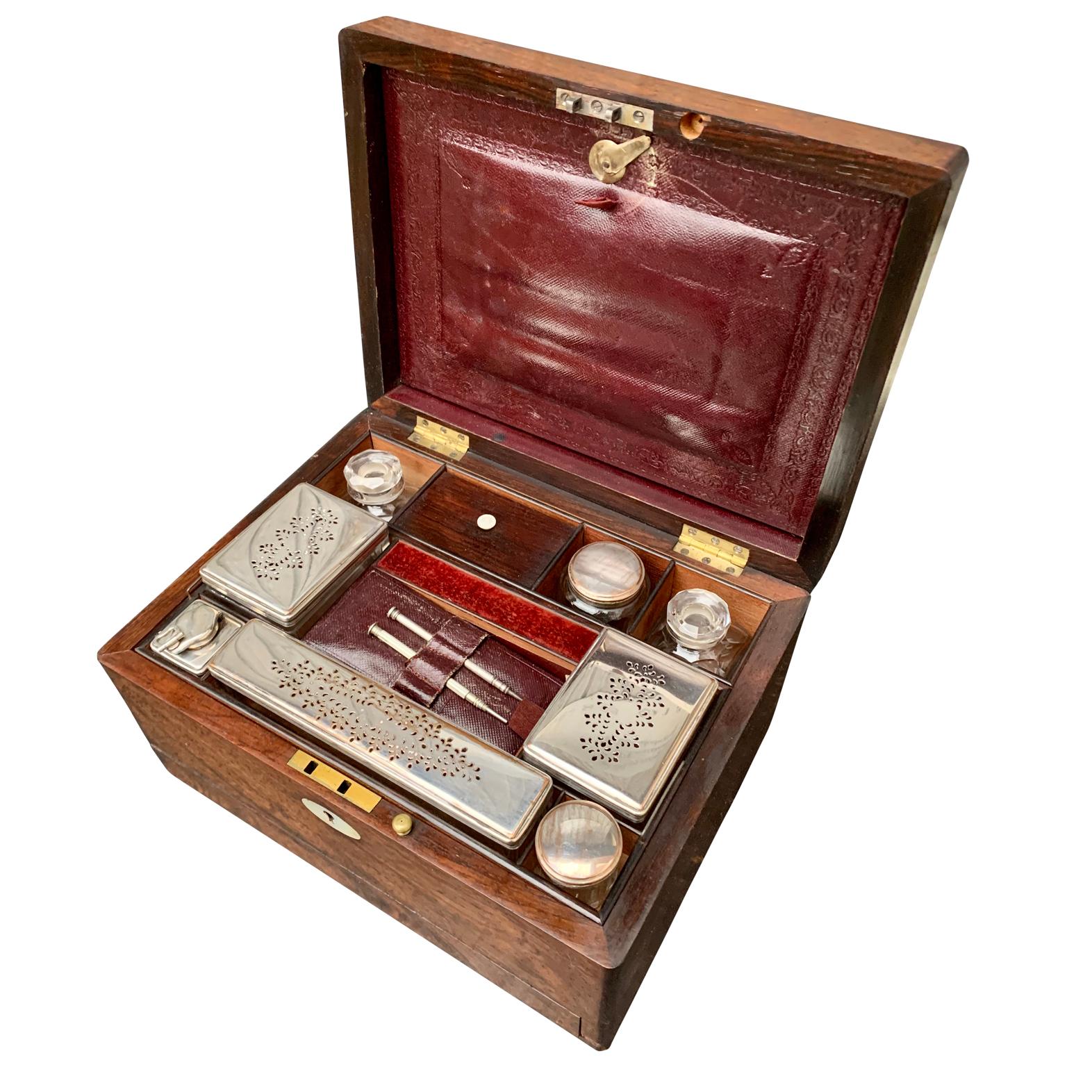 Belgian 19th Century Ladies Wooden Vanity Box