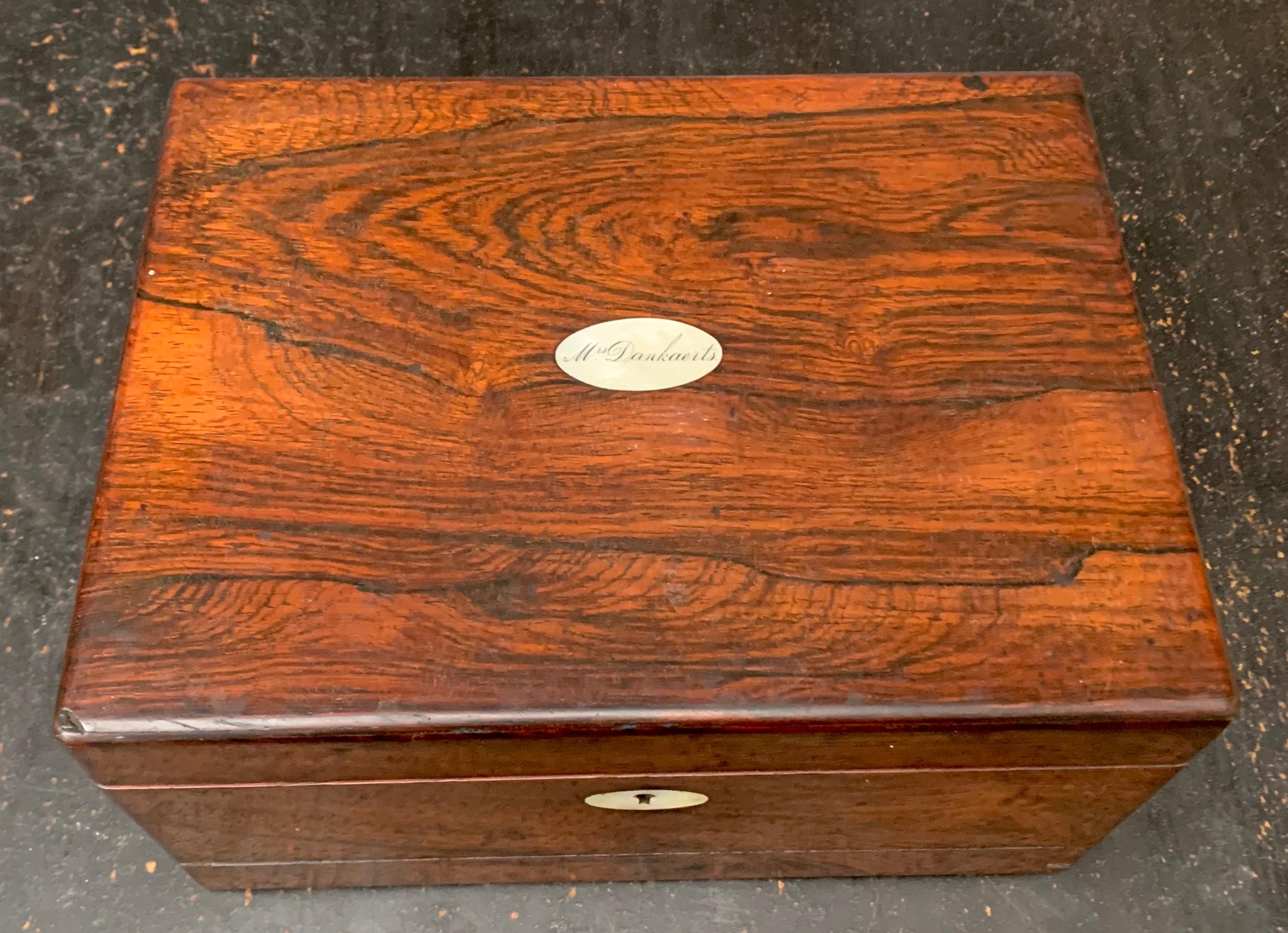 19th Century Ladies Wooden Vanity Box 1