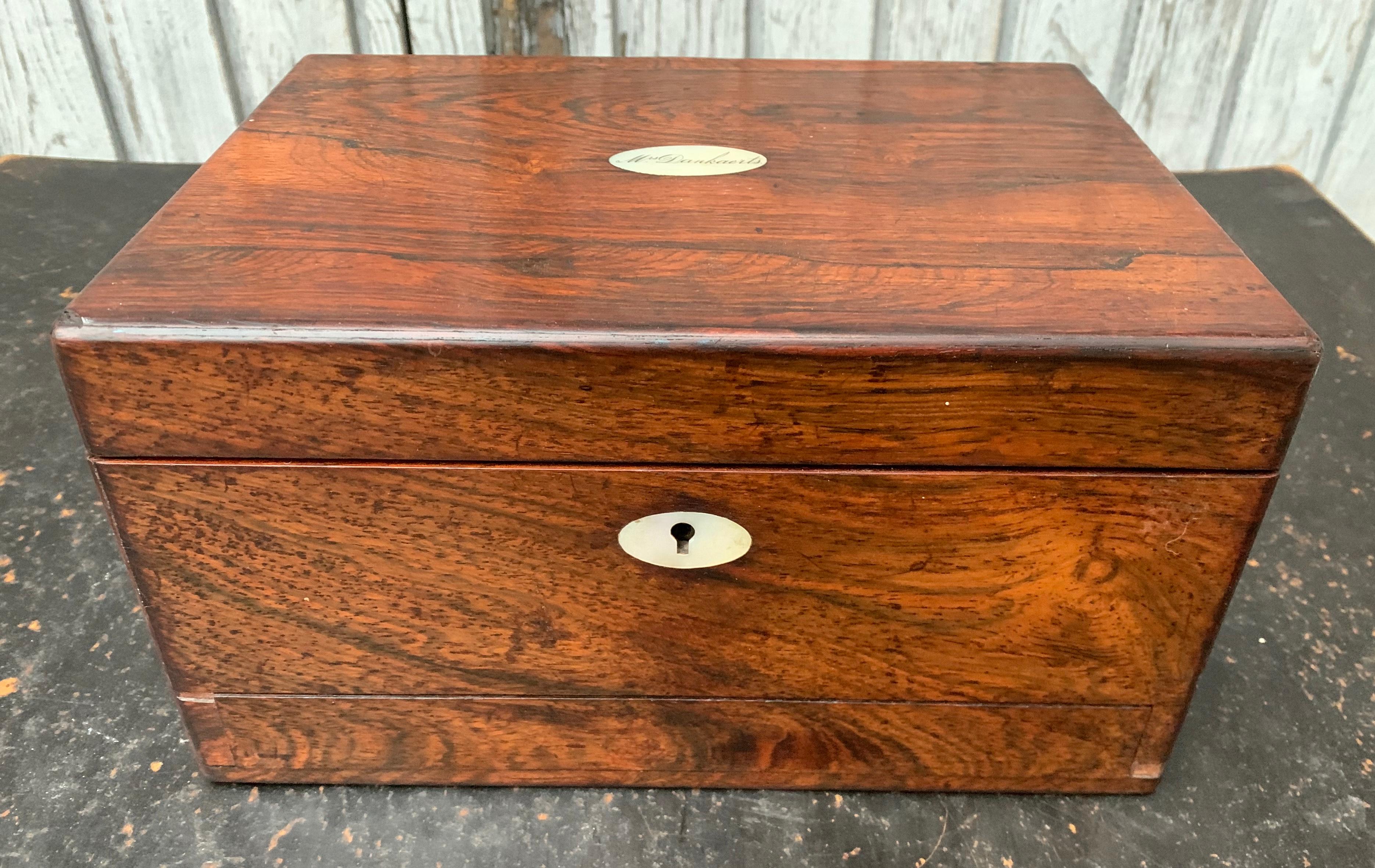 19th Century Ladies Wooden Vanity Box 2