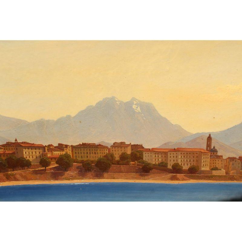 Peinture à l'huile sur toile du 19ème siècle représentant un paysage de lac par Jonas en vente 1