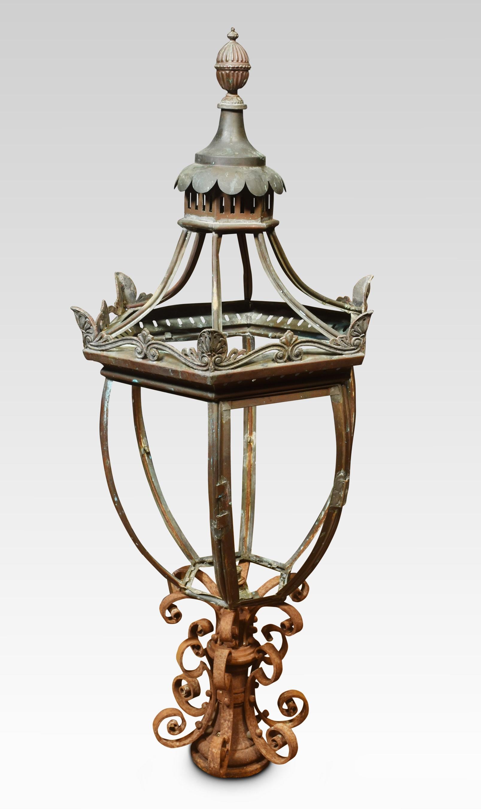 19th Century 19th century lamp post lantern