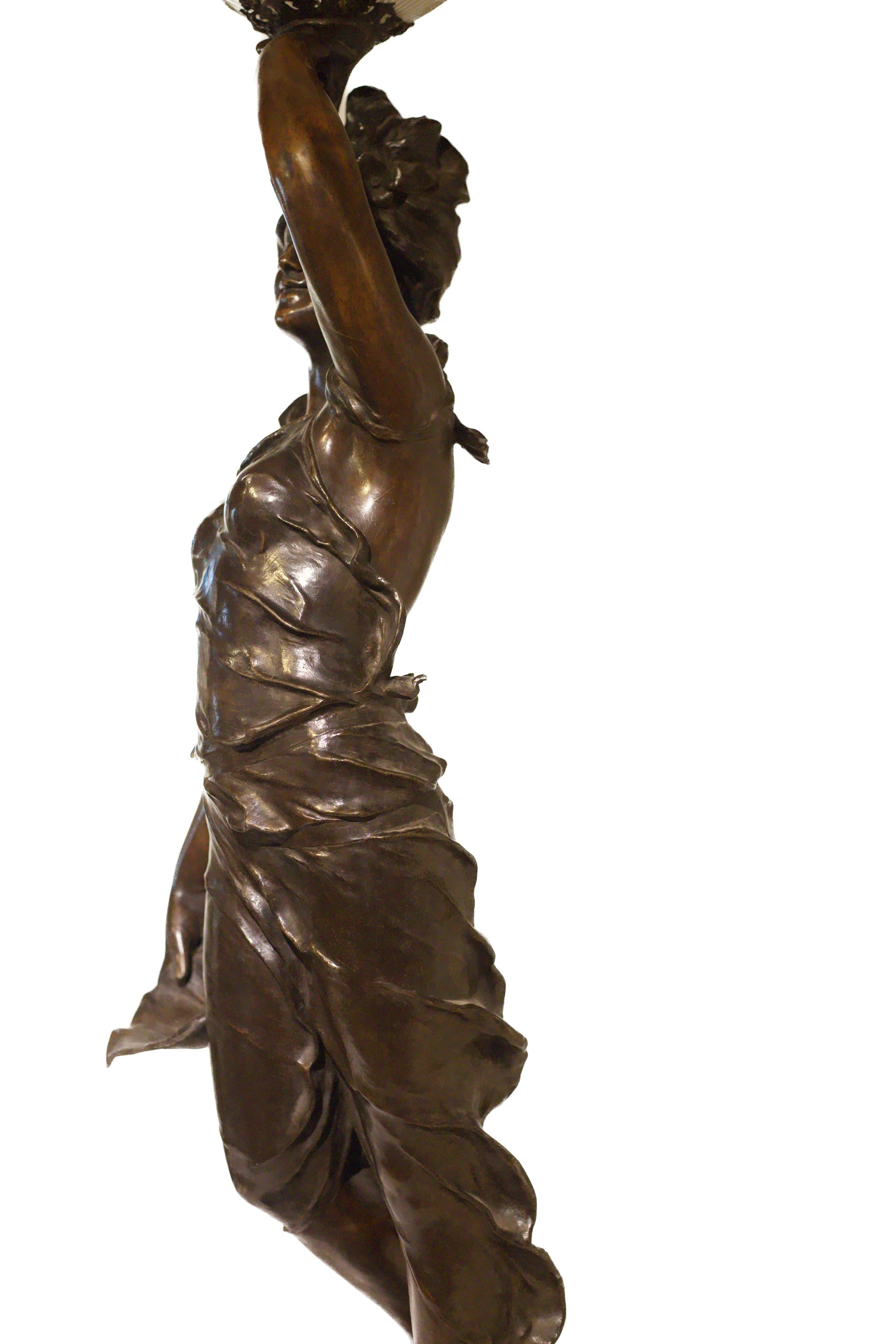 Lampada scultura del XIX secolo in bronzo di Victor Heinrich Seifert in vendita 8
