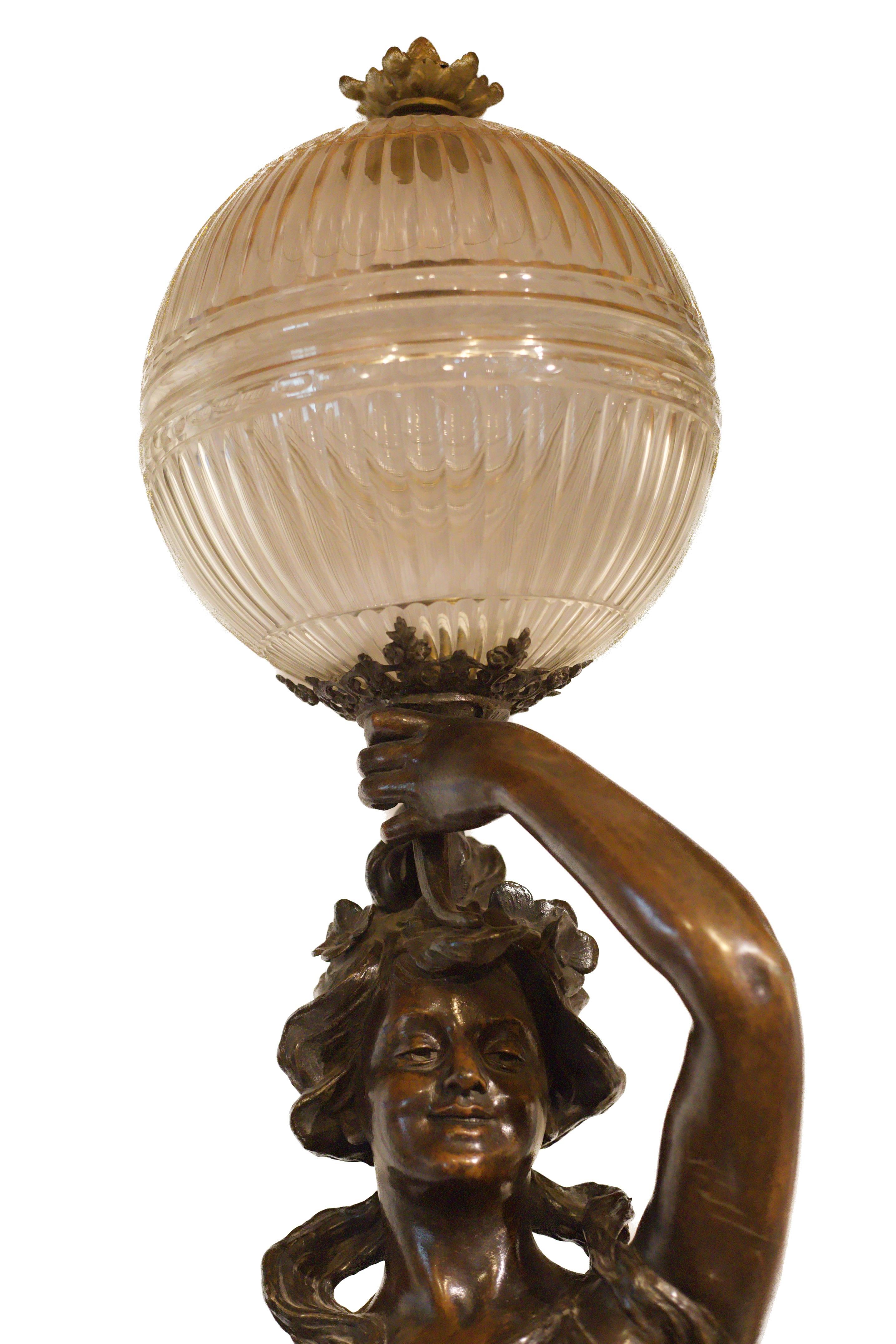 Lampada scultura del XIX secolo in bronzo di Victor Heinrich Seifert in vendita 2