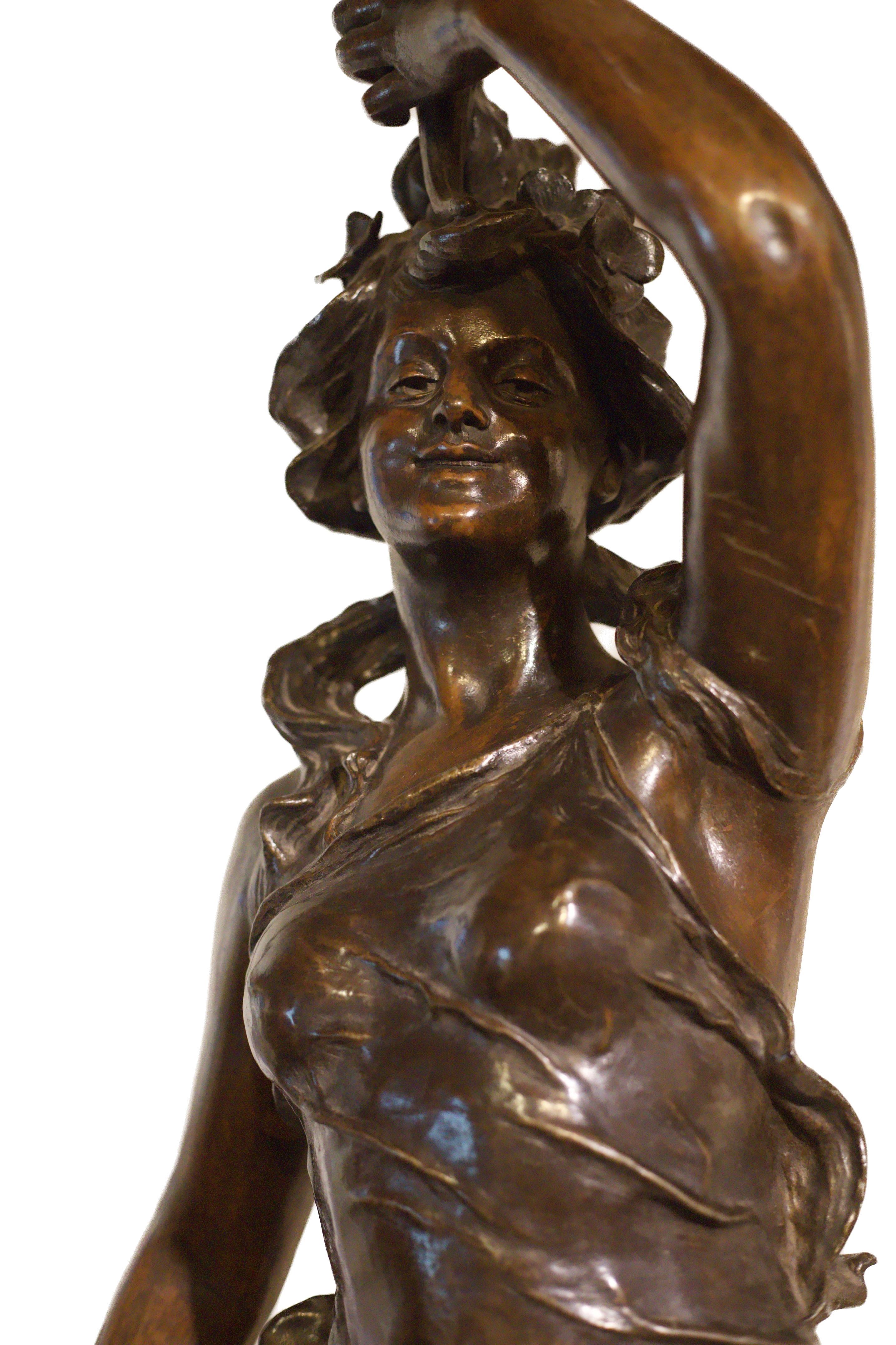 Lampada scultura del XIX secolo in bronzo di Victor Heinrich Seifert in vendita 3