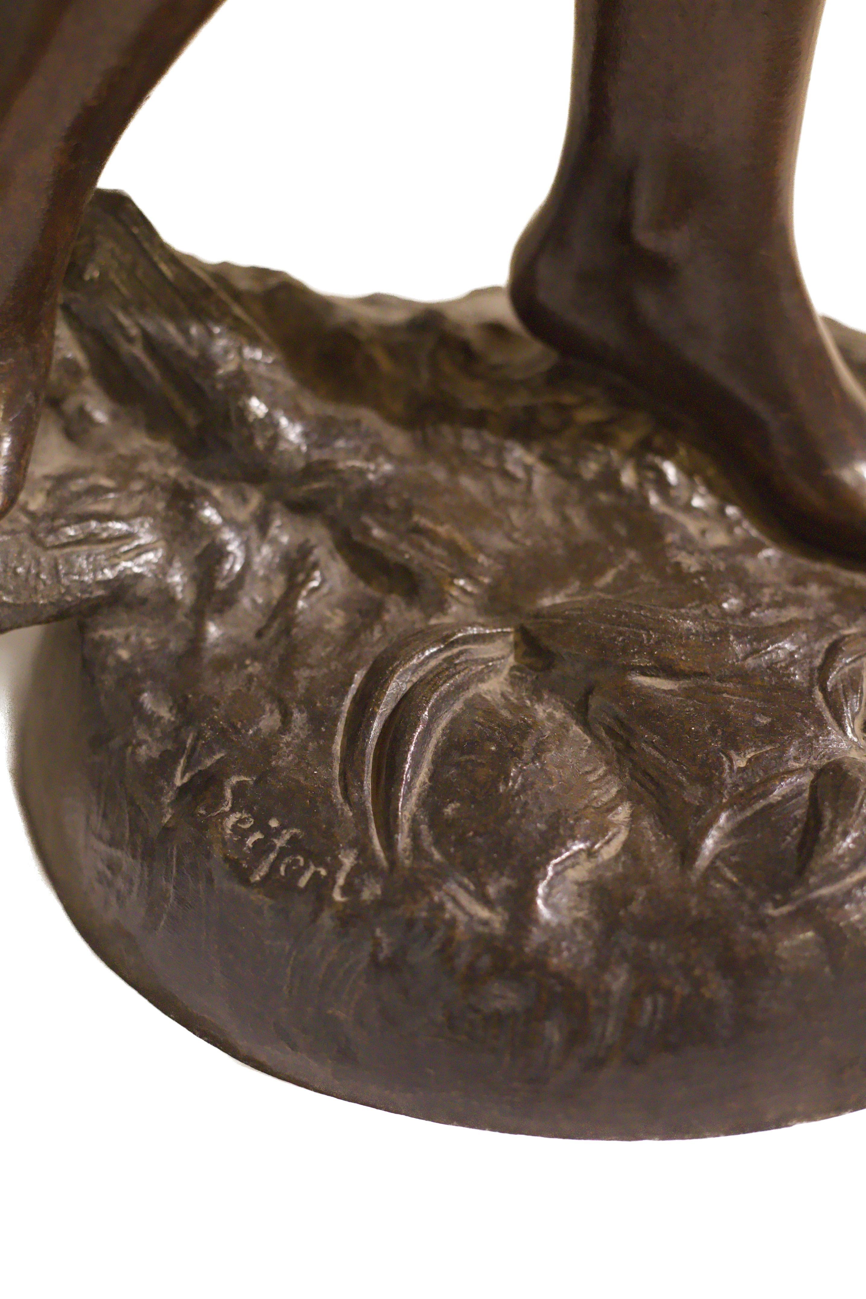 Lampada scultura del XIX secolo in bronzo di Victor Heinrich Seifert in vendita 4