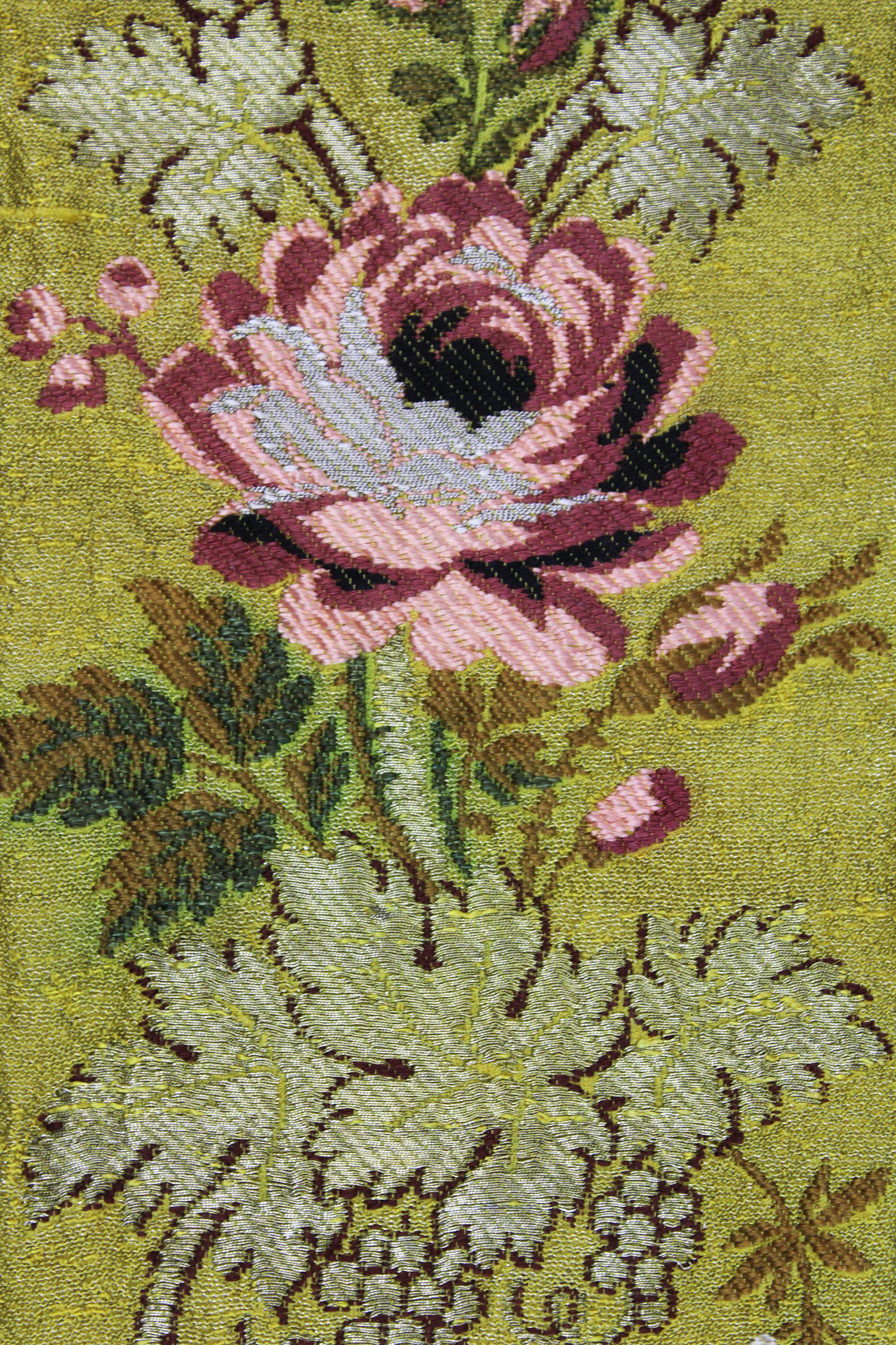 Lampas-Wandteppich, Tischläufer, gewebt, Gold, Lyon, Seide, Patchwork, Frankreich, 19. Jahrhundert im Angebot 2