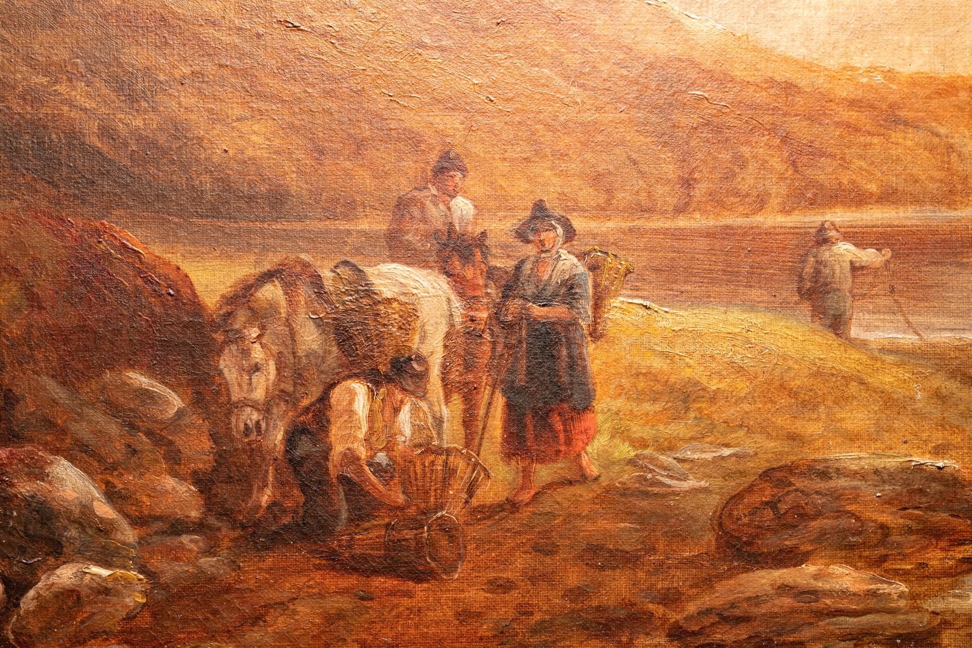 Victorian 19th Century Landscape Painting By English Artist John Joseph Barker  (1824-1904