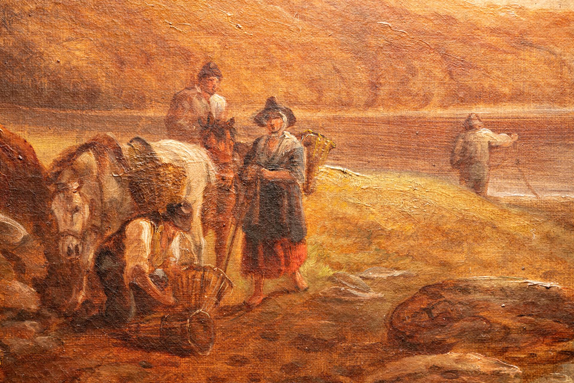 Canvas 19th Century Landscape Painting By English Artist John Joseph Barker  (1824-1904
