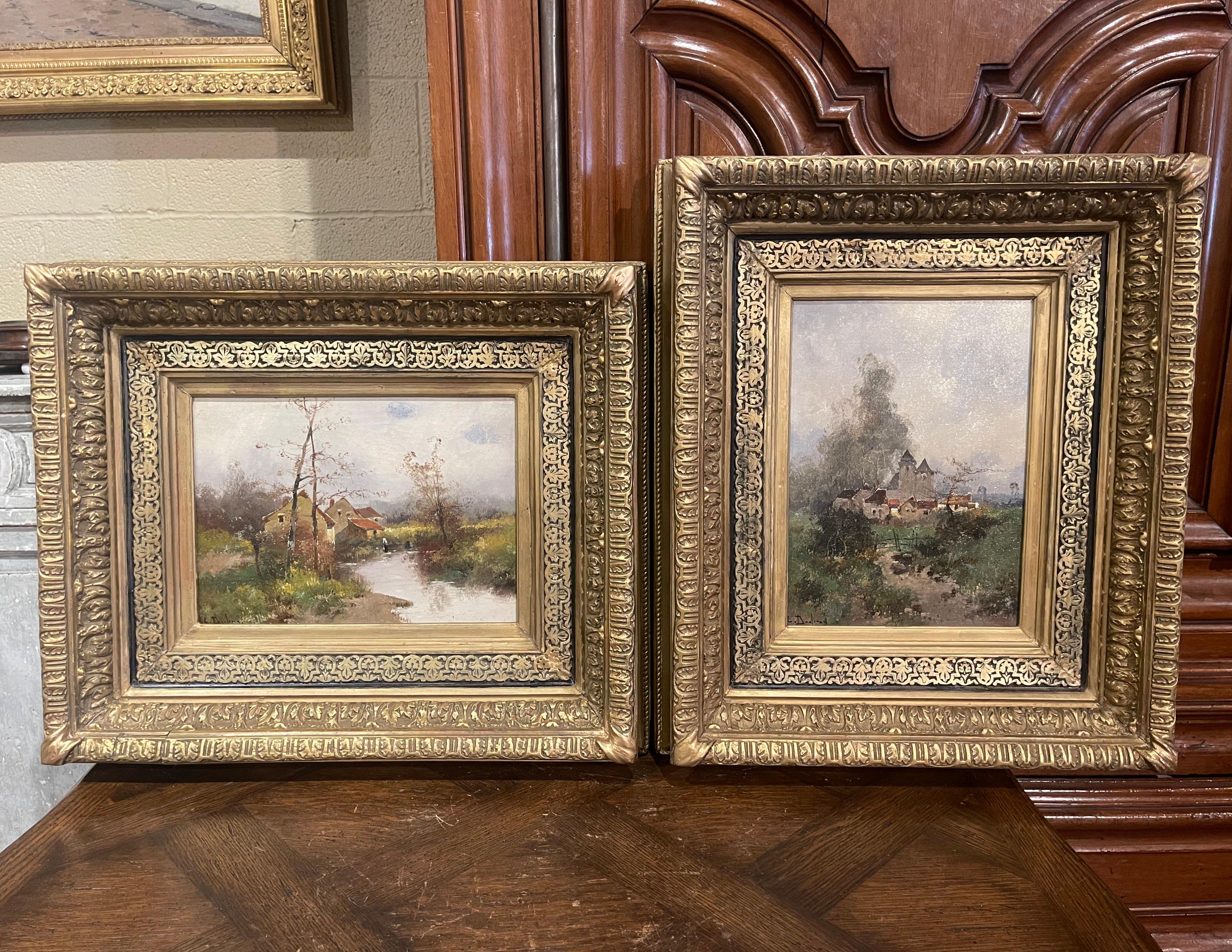  19th Century Landscapes Paintings Signed Dupuy for E. Galien-Laloue, Set of Two In Excellent Condition For Sale In Dallas, TX