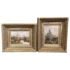 19th Century Landscapes Paintings Signed Dupuy for E. Galien-Laloue, Set of Two