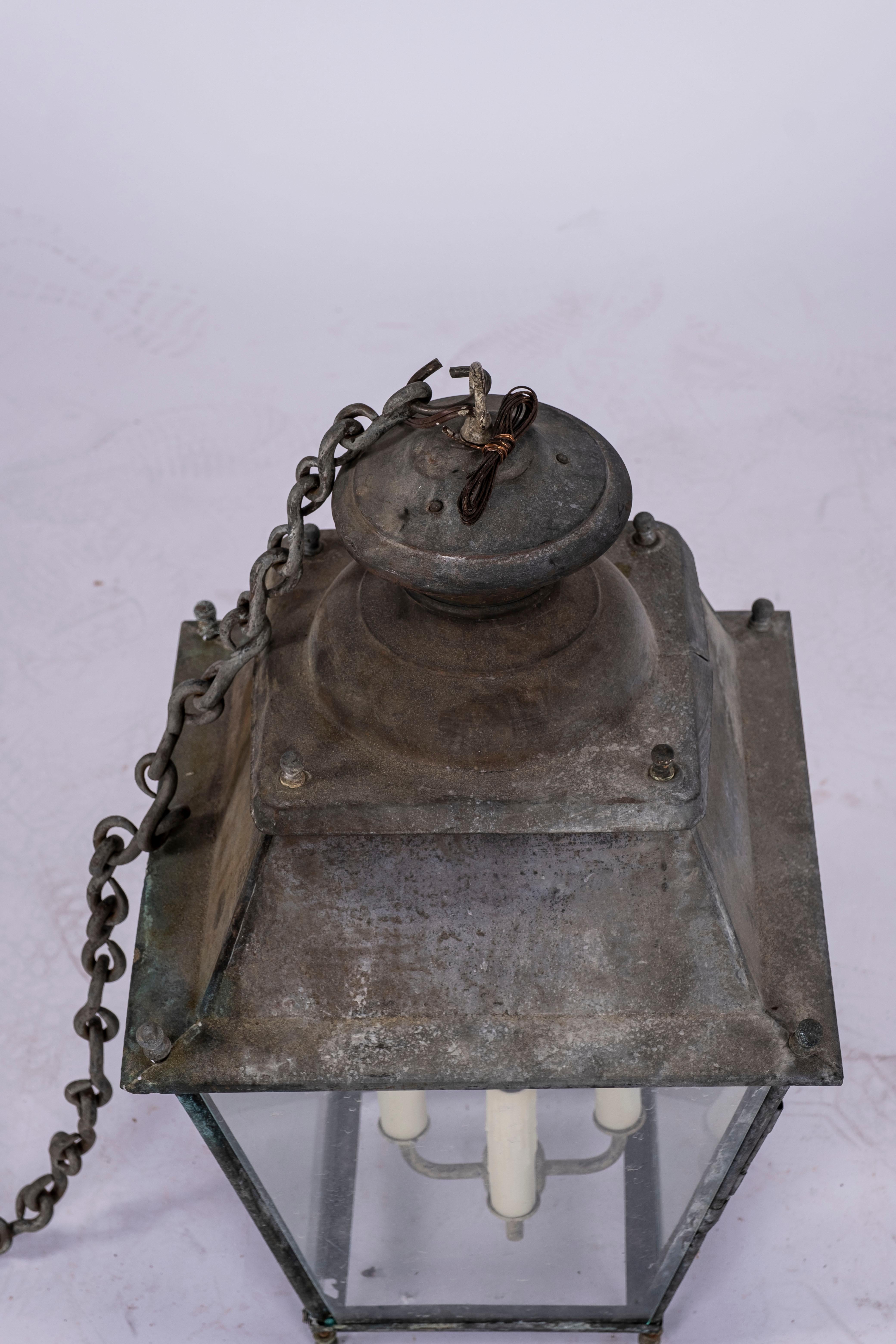 French 19th Century Lantern 'Wired/Ready to Hang'