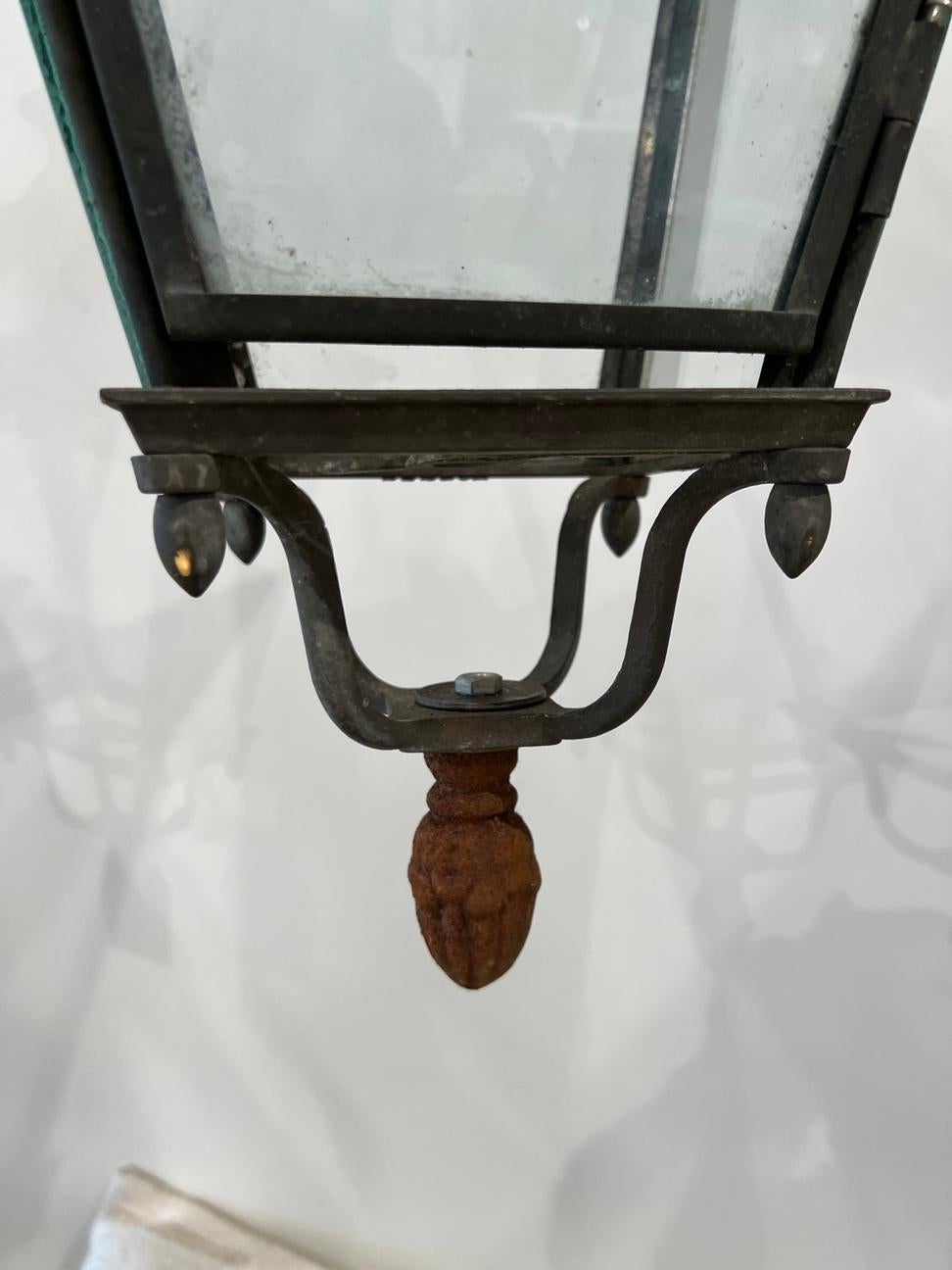 19th Century Lantern with Glass from Genoa by Tagliafico In Fair Condition In New Orleans, LA