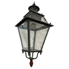 Antique 19th Century Lantern with Glass from Genoa by Tagliafico
