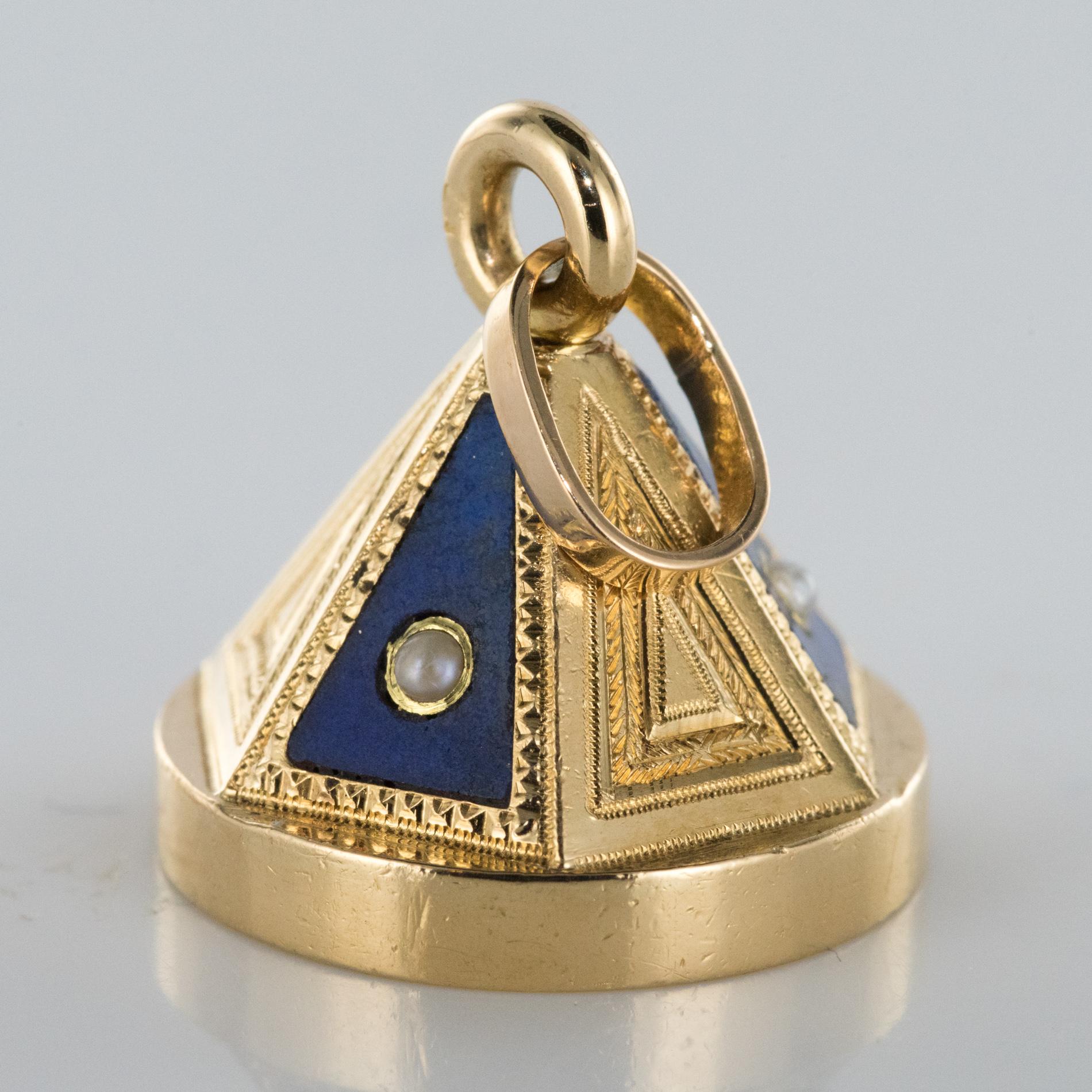 19th Century Lapis Lazuli Natural Pearls Pendant Necklace 9