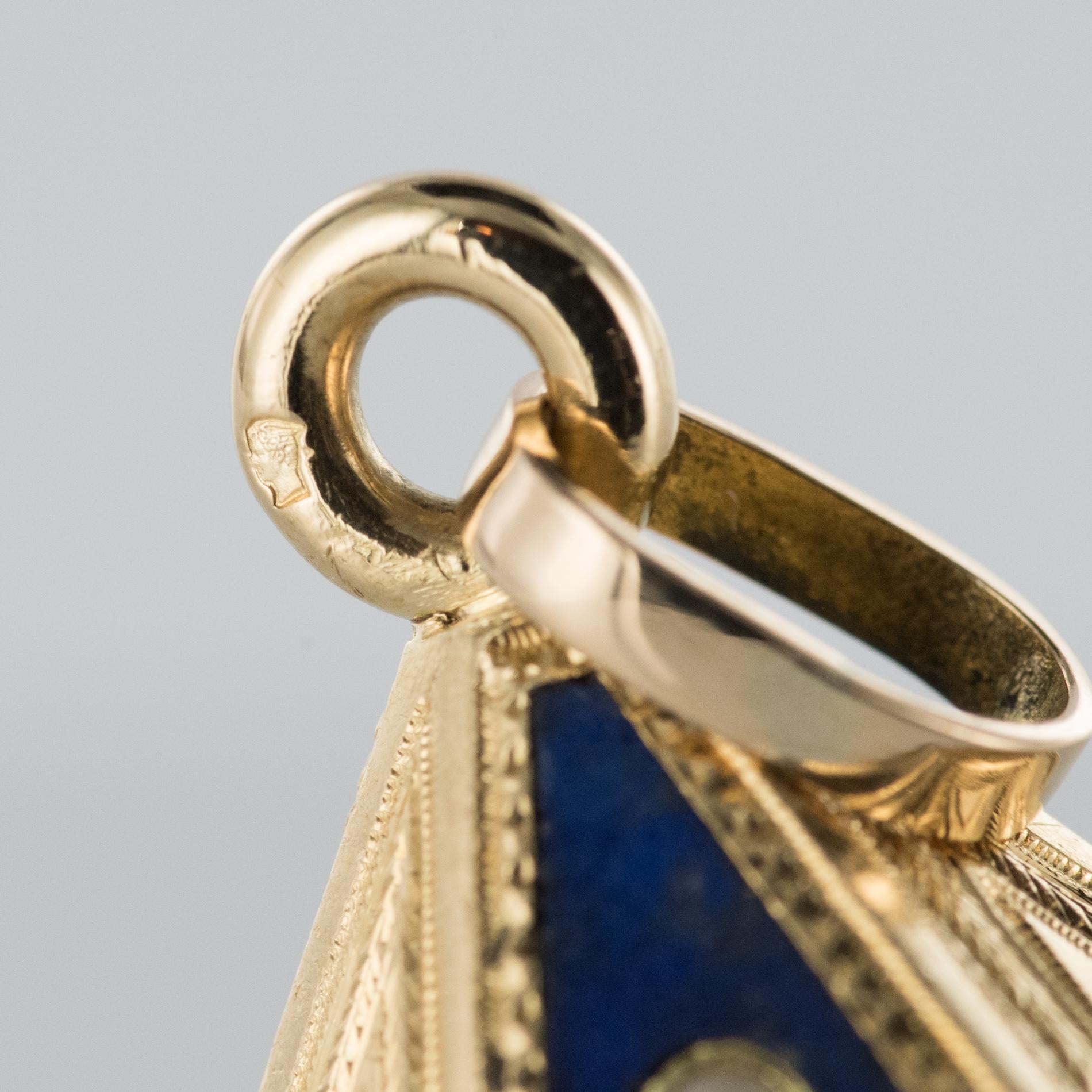 19th Century Lapis Lazuli Natural Pearls Pendant Necklace 10