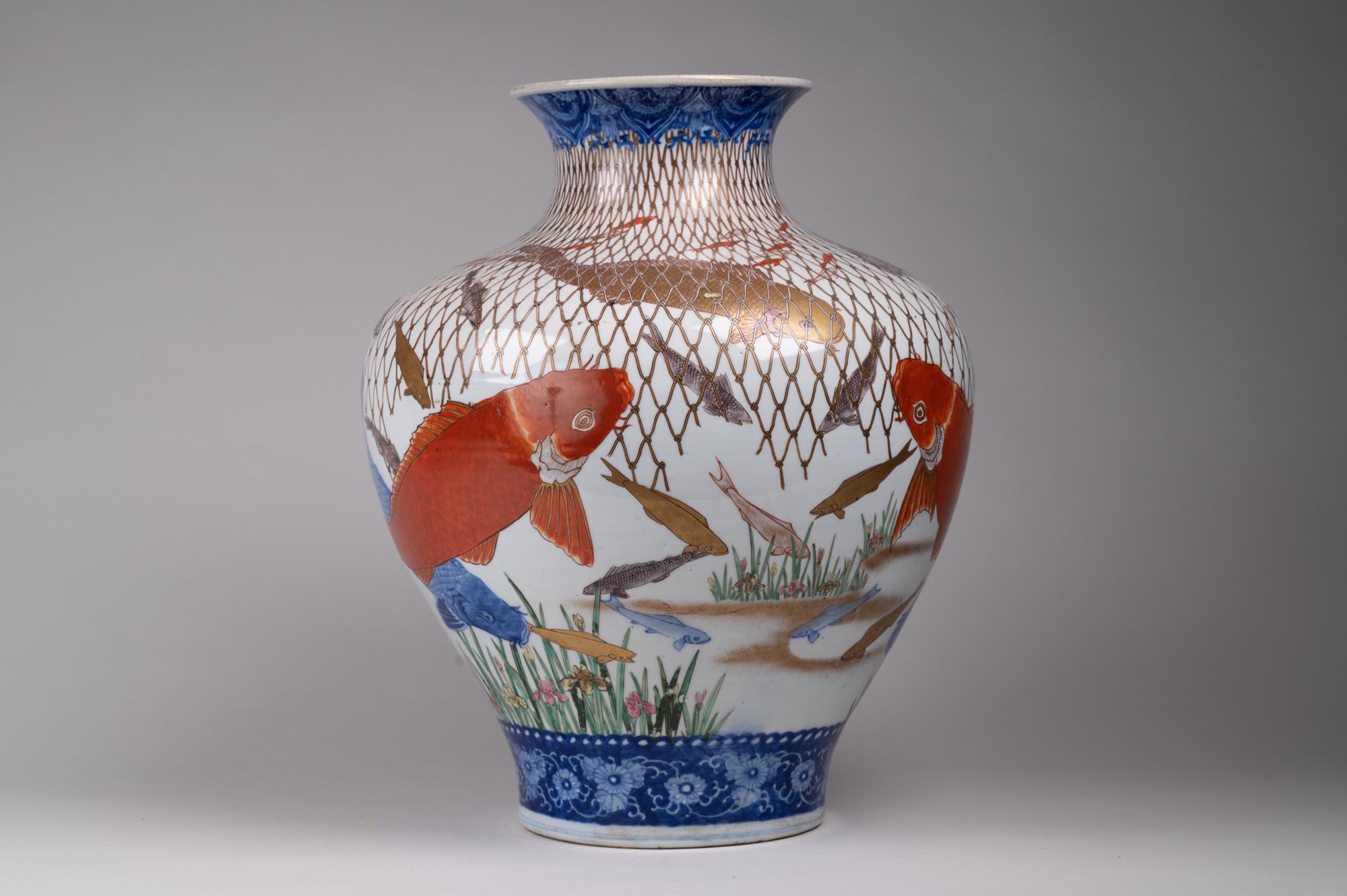 Japanese 19th Century Large and Spectacular Multicolored Imari Vase