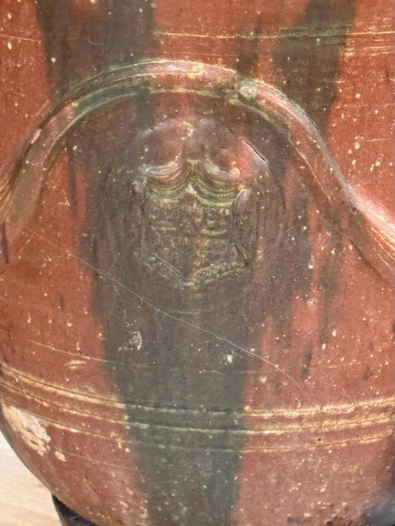 Terracotta 19th Century Large Anduze planter, signed Boisset Anduze For Sale
