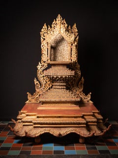 19th century Large antique Burmese Buddha throne from Burma
