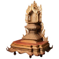 19th century Large antique Burmese Buddha throne from Burma