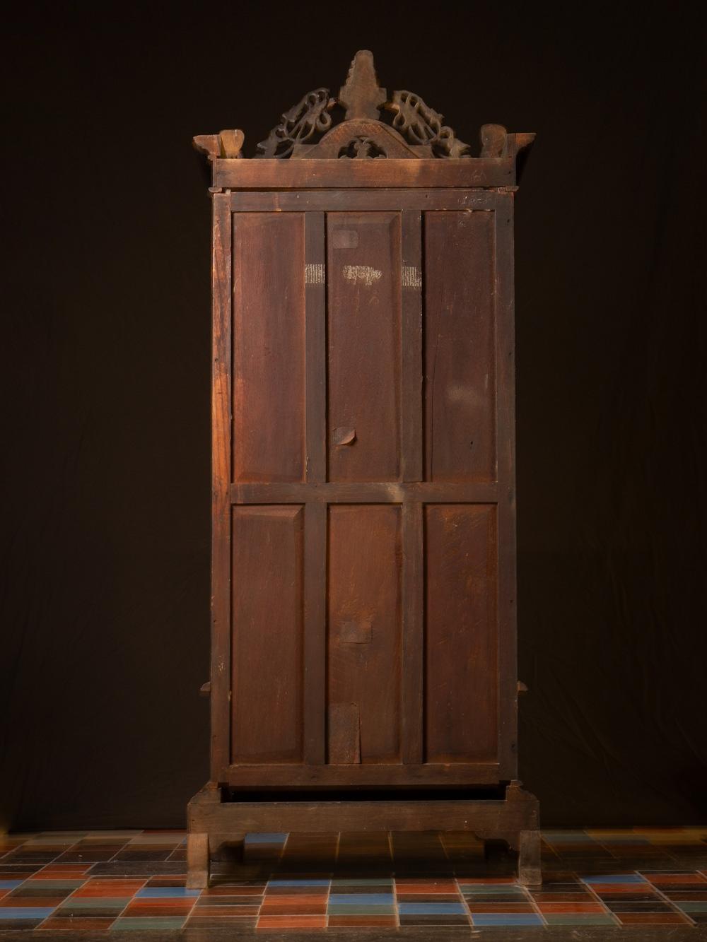 19th century Large Antique Burmese Temple Cabinet from Burma - Original Buddhas For Sale 14