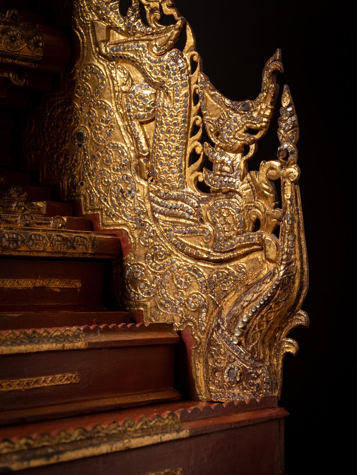 19th century Large Antique Burmese Throne from Burma For Sale 5
