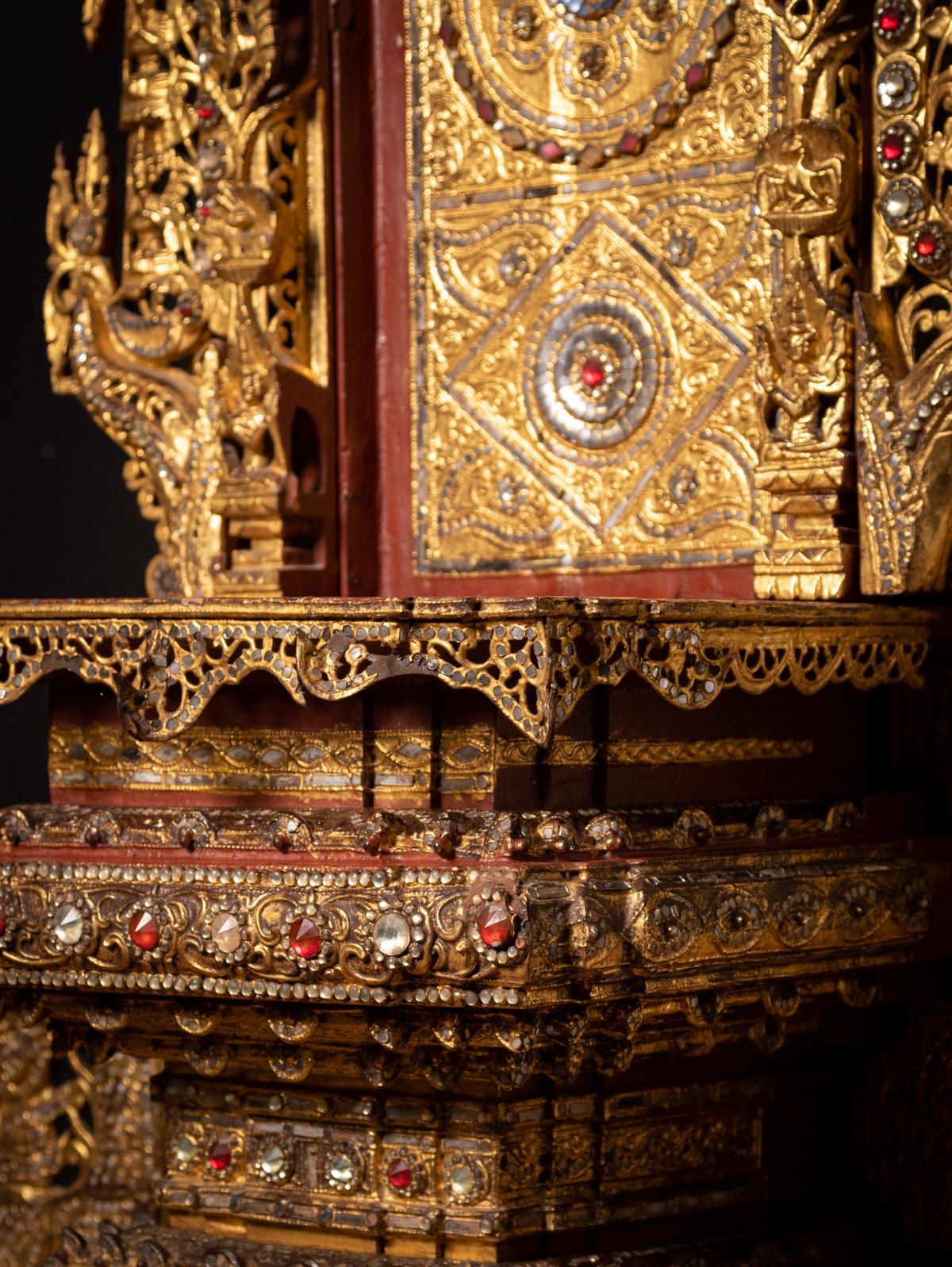 19th century Large Antique Burmese Throne from Burma For Sale 4
