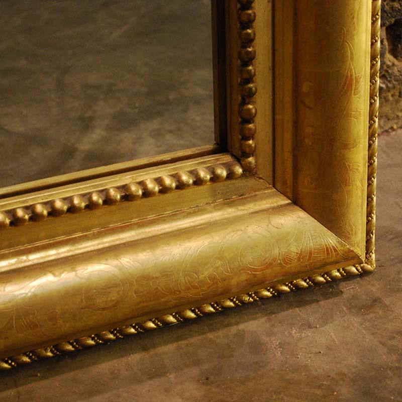 19th Century Large Antique French Louis Philippe Gold Leaf Mirror 6